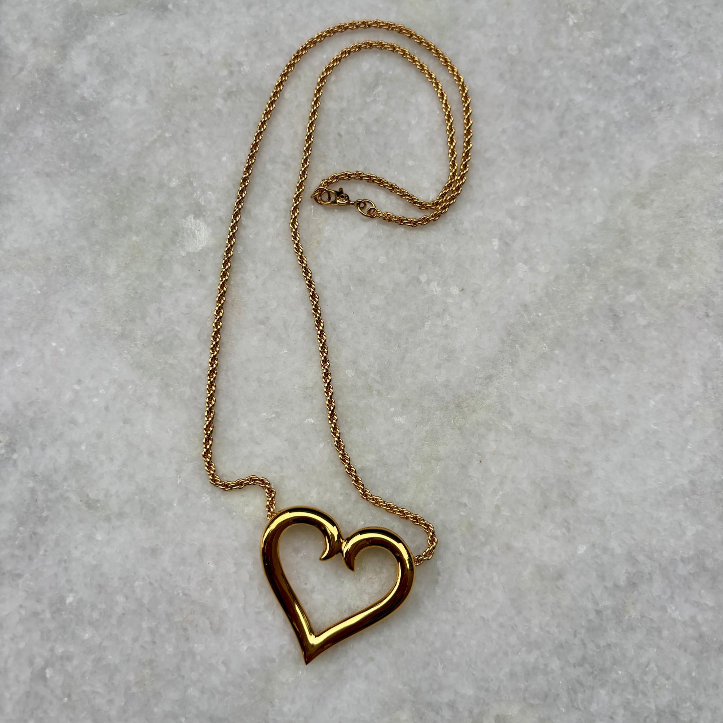 Monet Gold Plated Swirl Cursive Stylised Heart Necklace