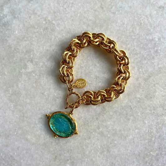 Susan Shaw Gold Plated Venetian Glass Bee Bracelet