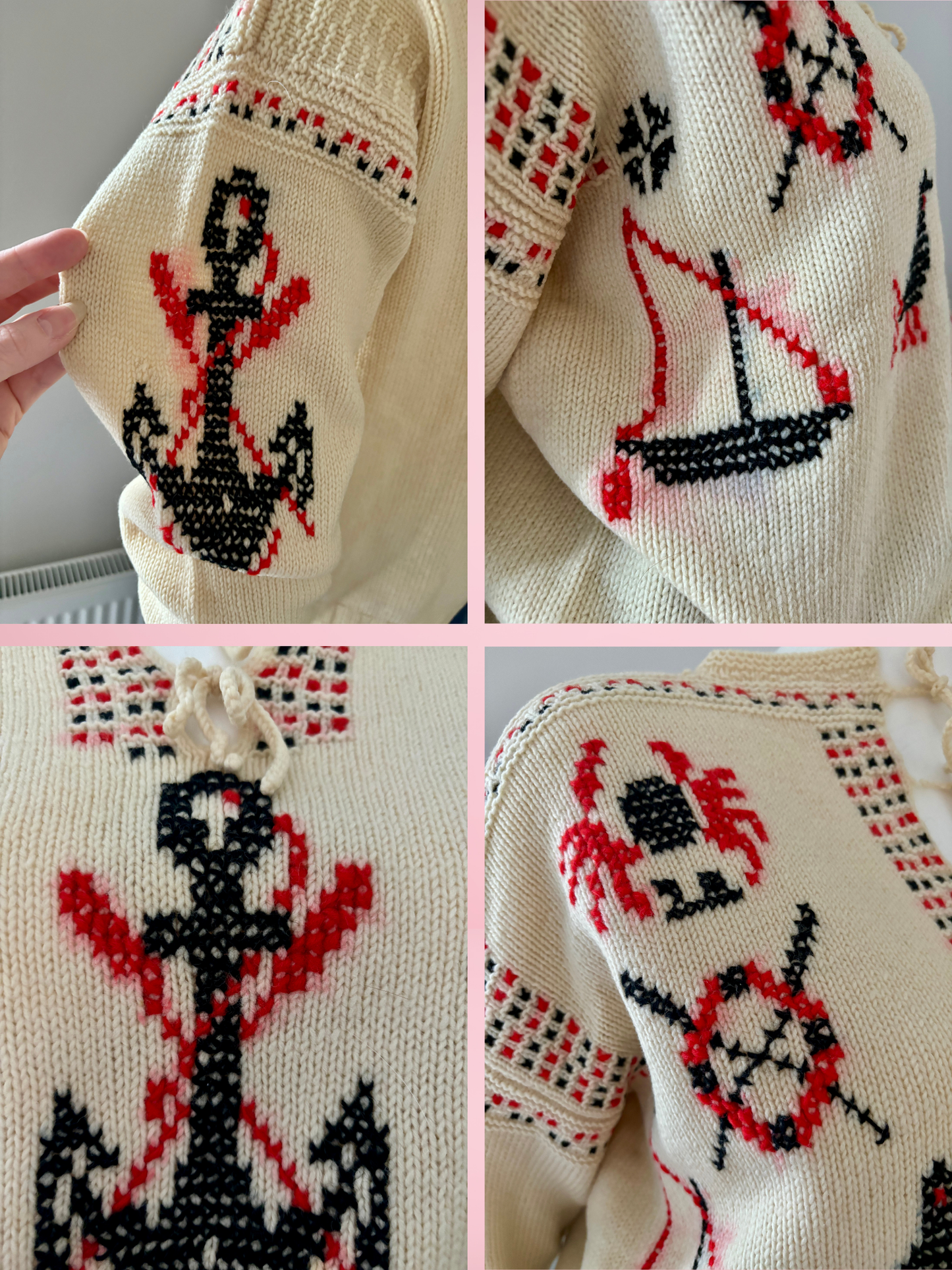Vintage Knitted Maritime Sea Themed Jumper