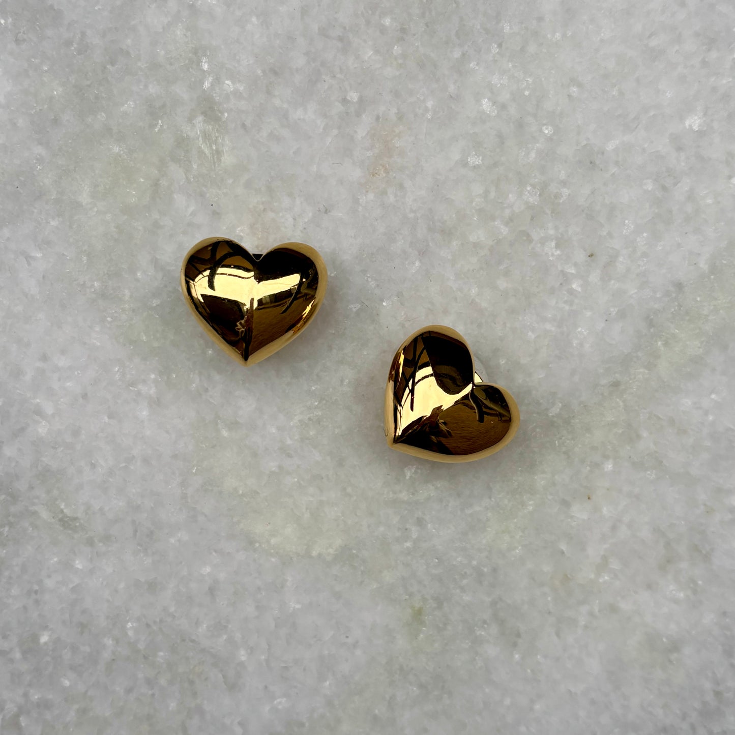 Vintage Monet Gold Plated Heart Clip On Earrings