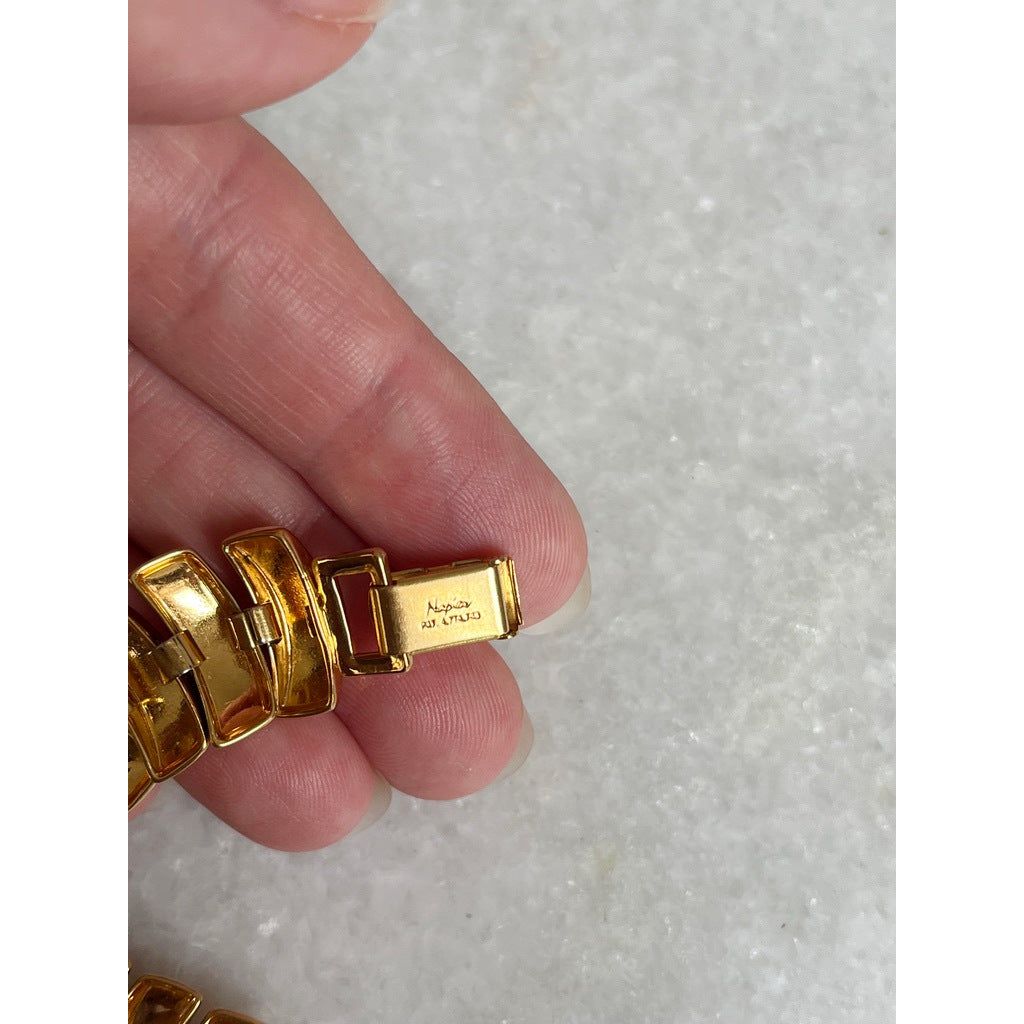 Napier Gold Plated Articulated Link Bracelet