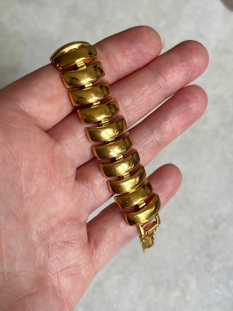 Napier Gold Plated Articulated Link Bracelet