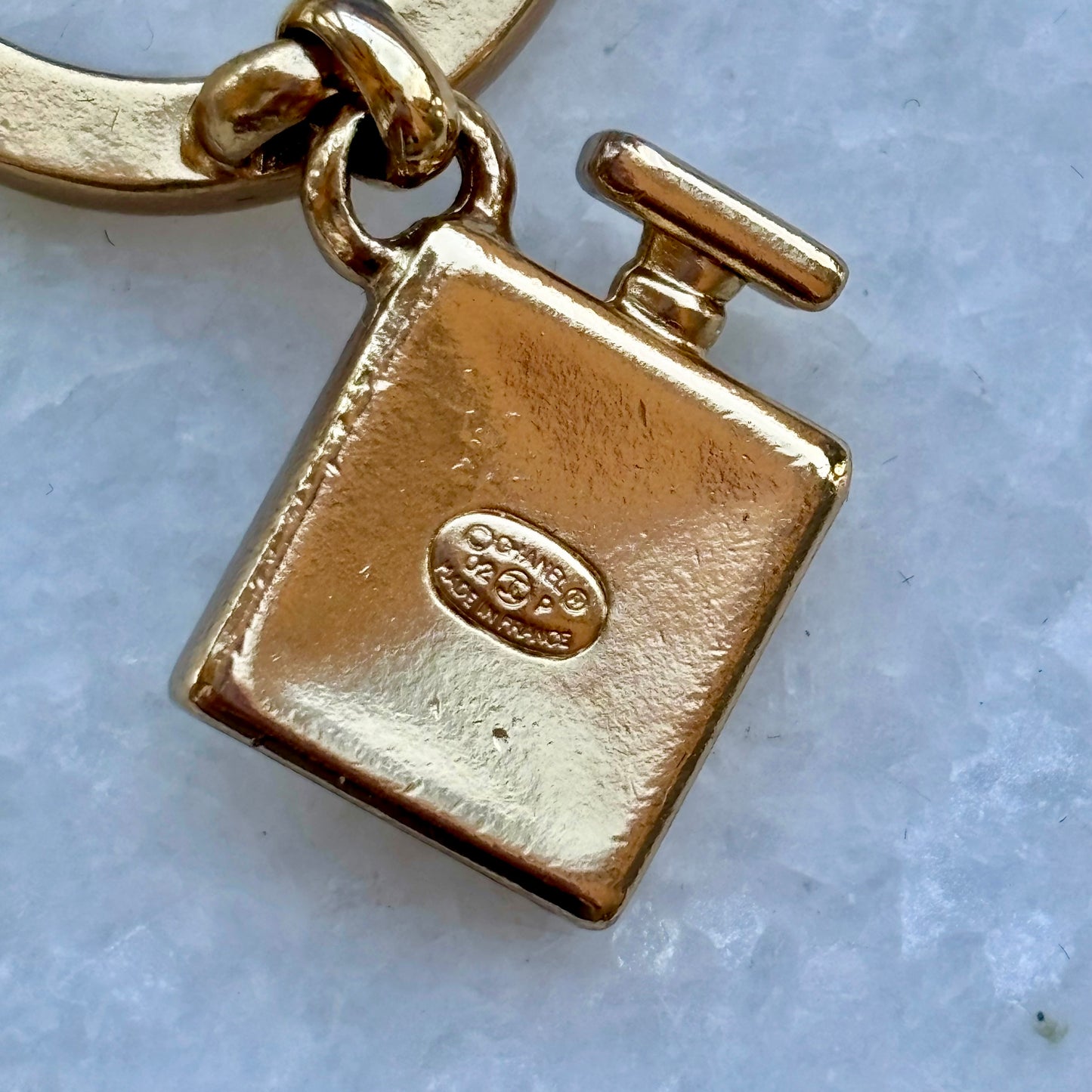 Chanel Gold Plated No 5 Perfume Bottle Ring with Box