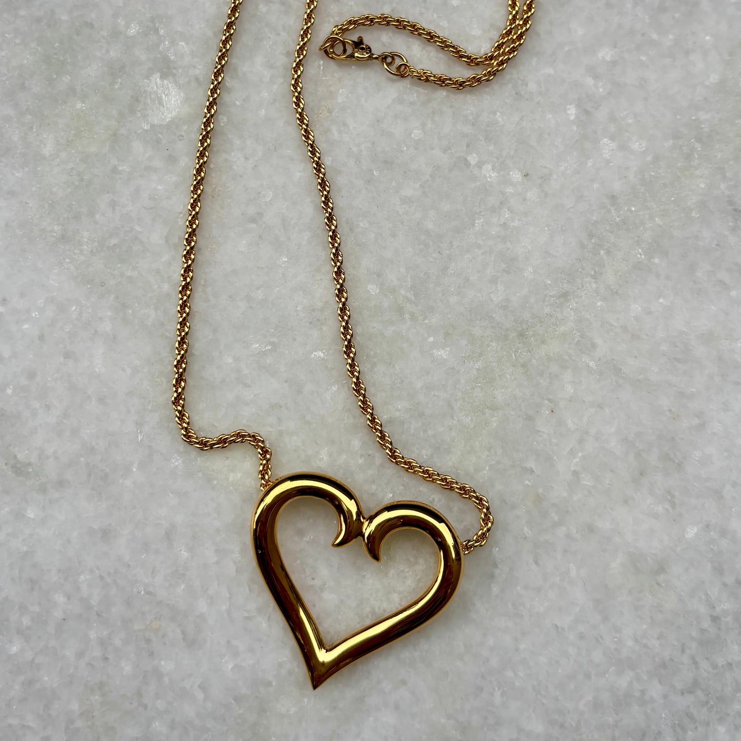 Monet Gold Plated Swirl Cursive Stylised Heart Necklace