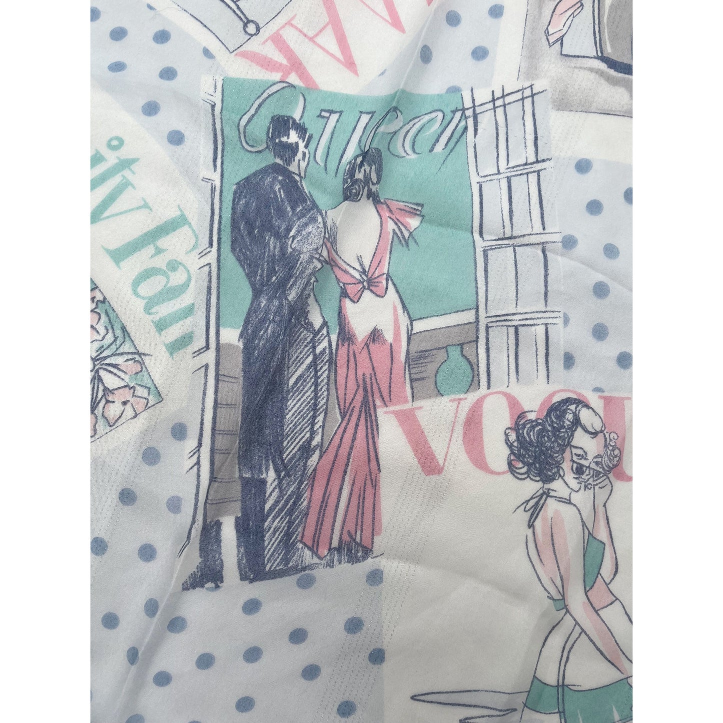 Rare 1960s Vintage Magazine Cover Print Chiffon Scarf