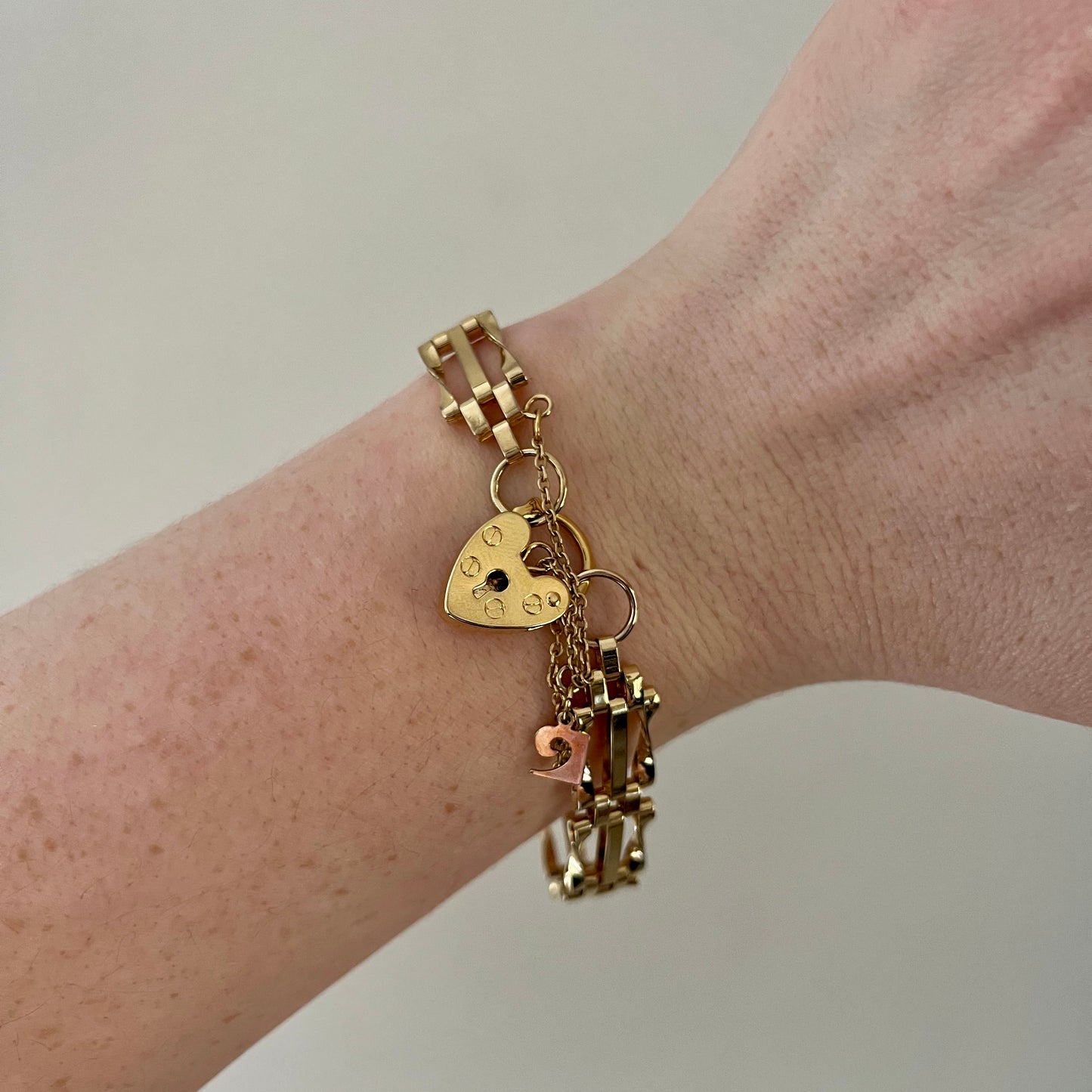 Pierre Cardin Gate Link Heart Padlock Charm Bracelet