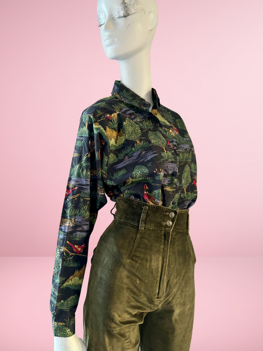 Vintage Bird Countryside Wildlife Print Shirt by Aintree