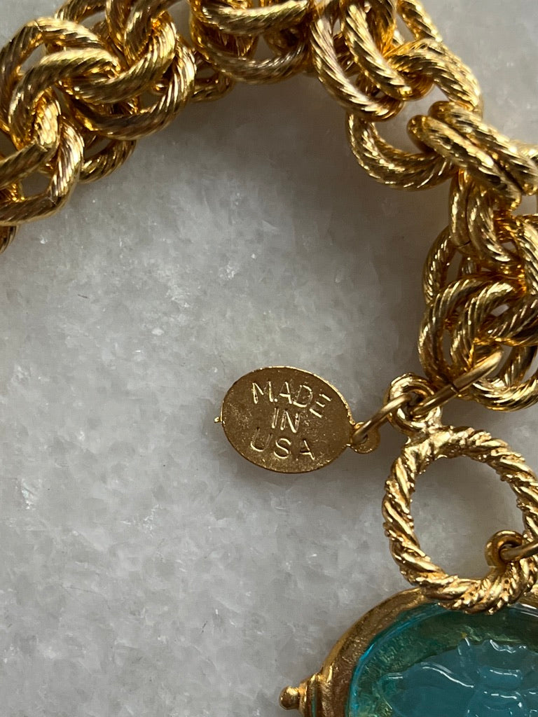 Susan Shaw Gold Plated Venetian Glass Bee Bracelet