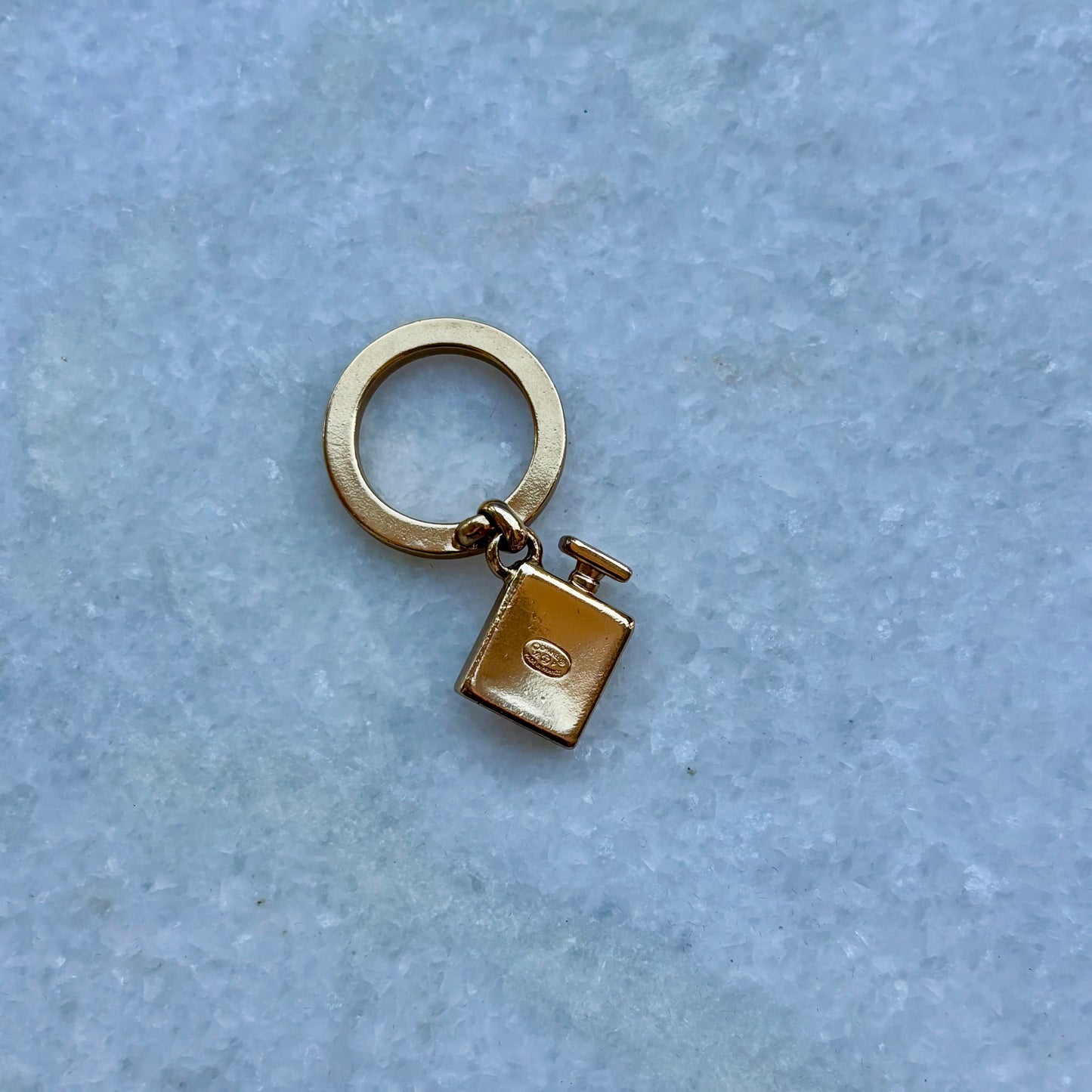 Chanel Gold Plated No 5 Perfume Bottle Ring with Box