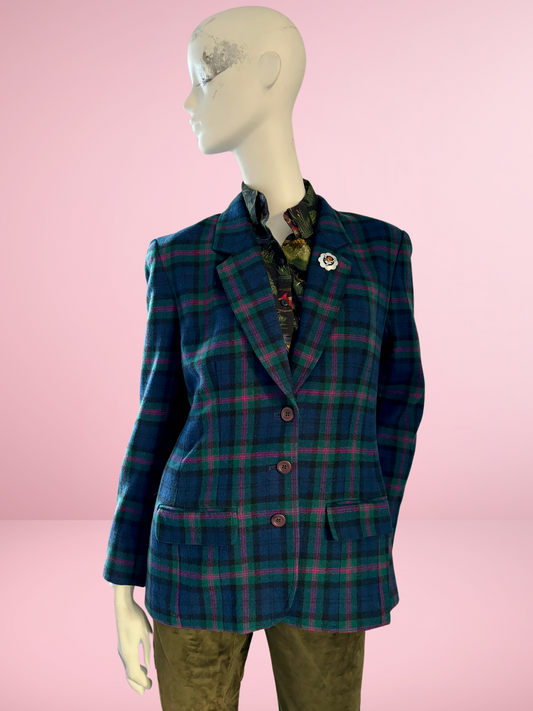 Vintage Pendleton 100% Wool Made in the USA Check Blazer