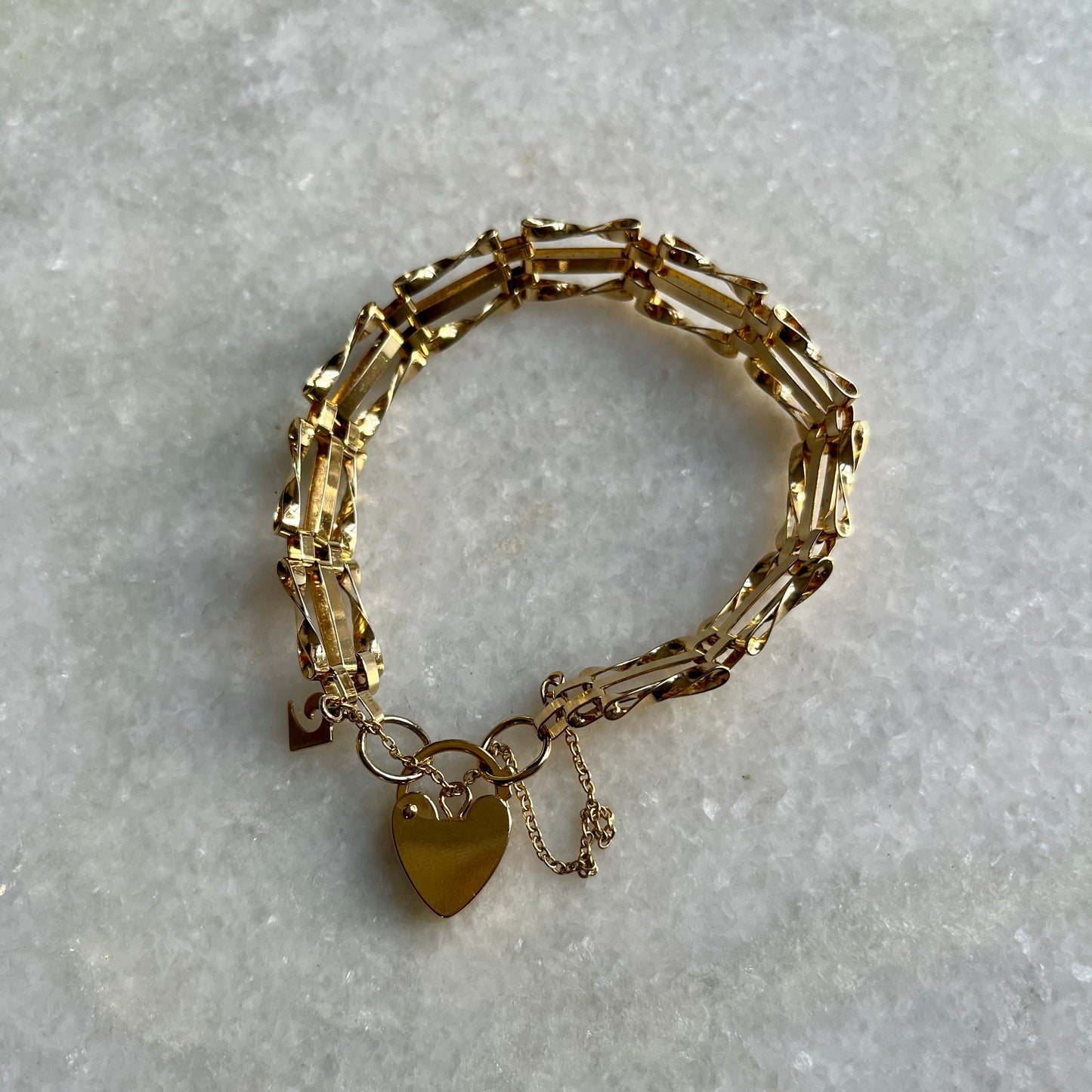 Pierre Cardin Gate Link Heart Padlock Charm Bracelet