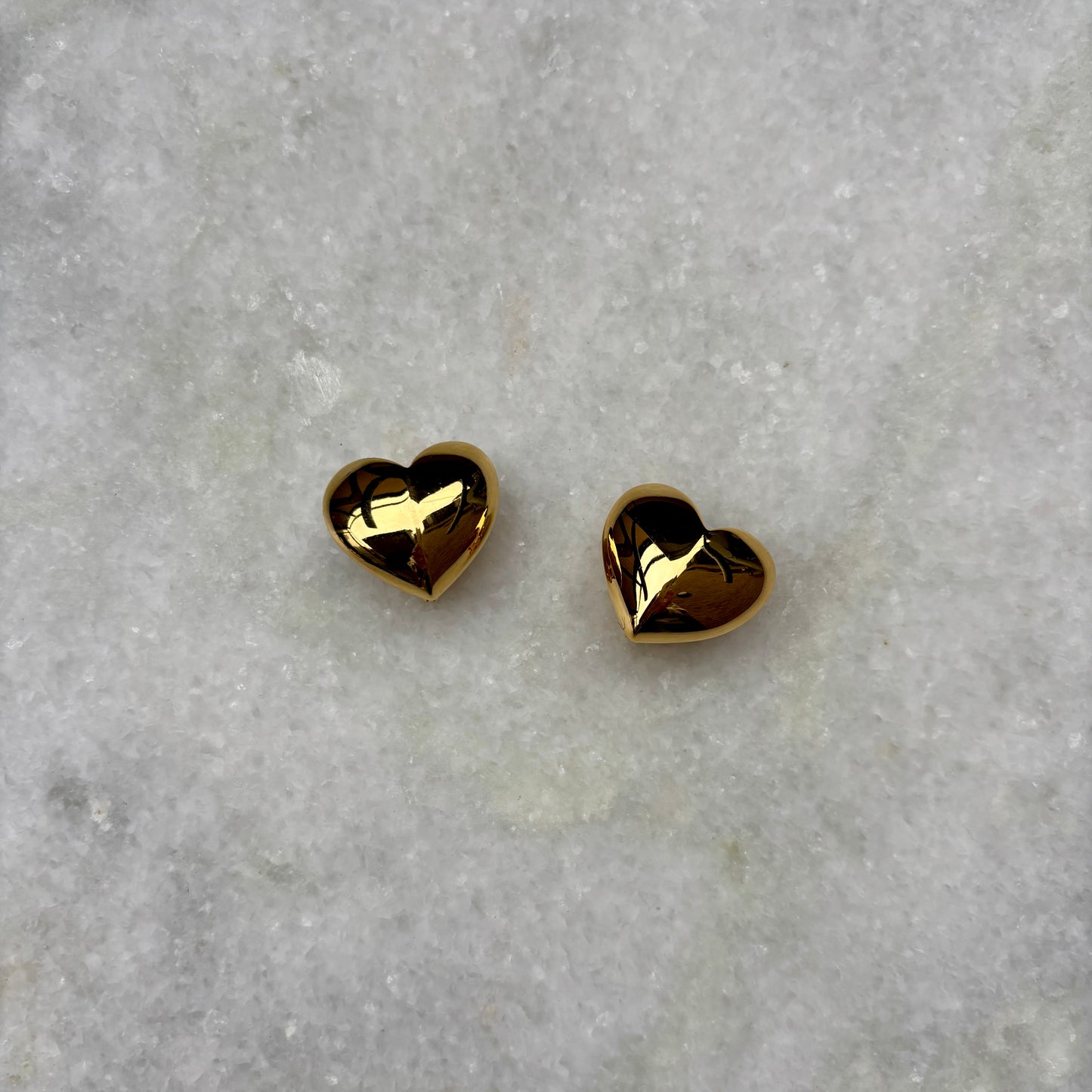 Vintage Monet Gold Plated Heart Clip On Earrings