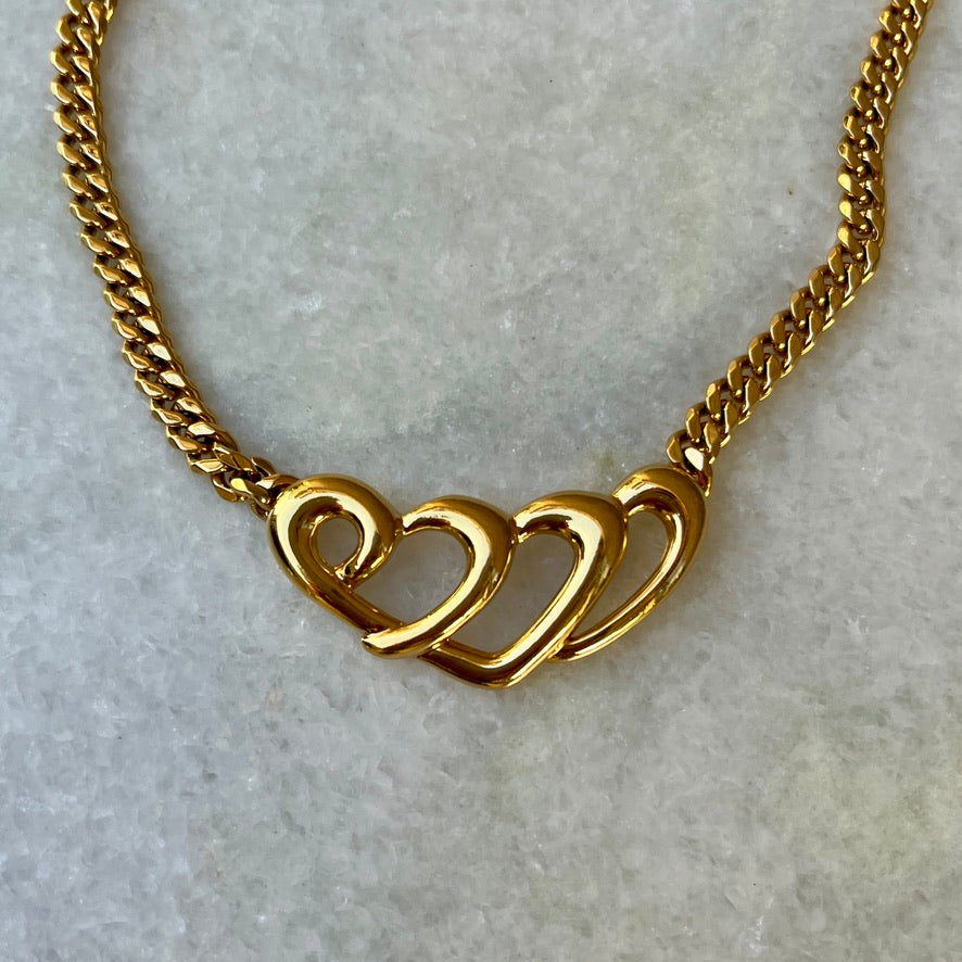 Napier Gold Plated Swirly Heart Necklace