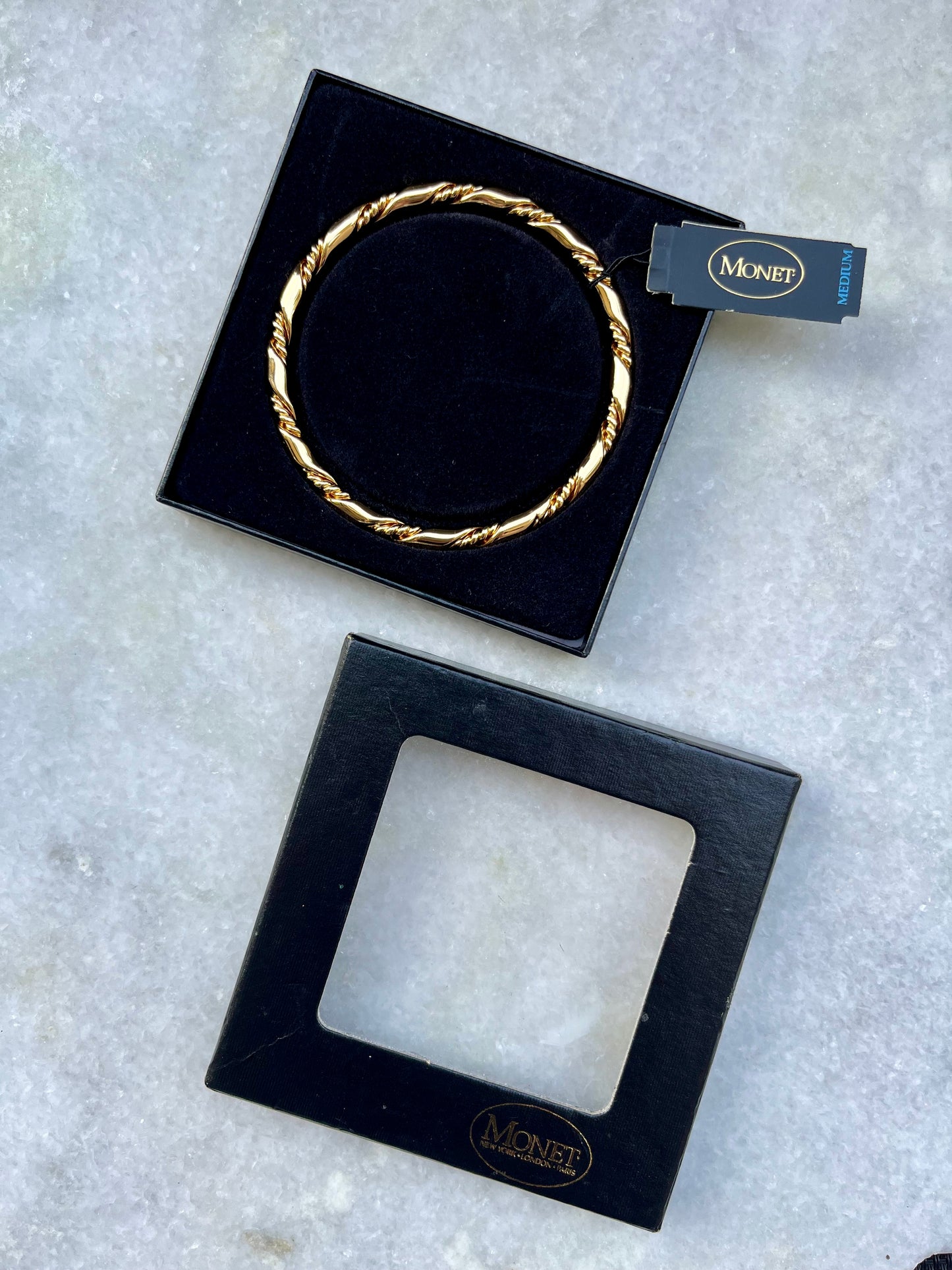 Monet Gold Plated Twist Bangle in Box