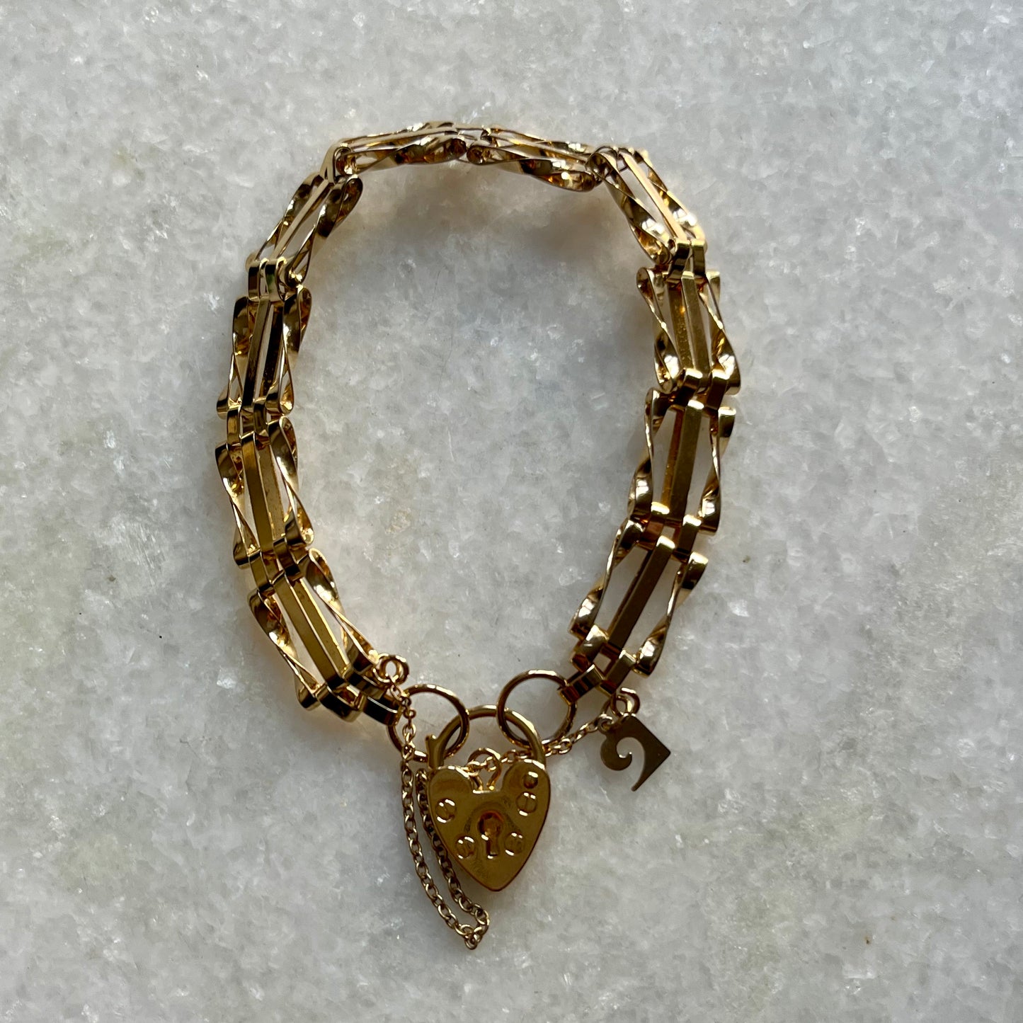 Pierre Cardin Gate Link Heart Padlock Charm Bracelet