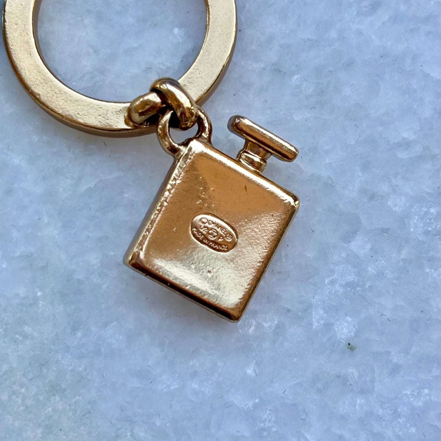 Chanel Gold Plated No 5 Perfume Bottle Ring with Box