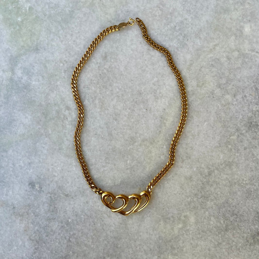 Napier Gold Plated Swirly Heart Necklace