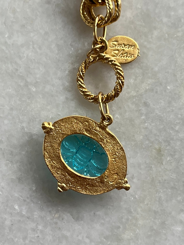Susan Shaw Gold Plated Venetian Glass Bee Bracelet