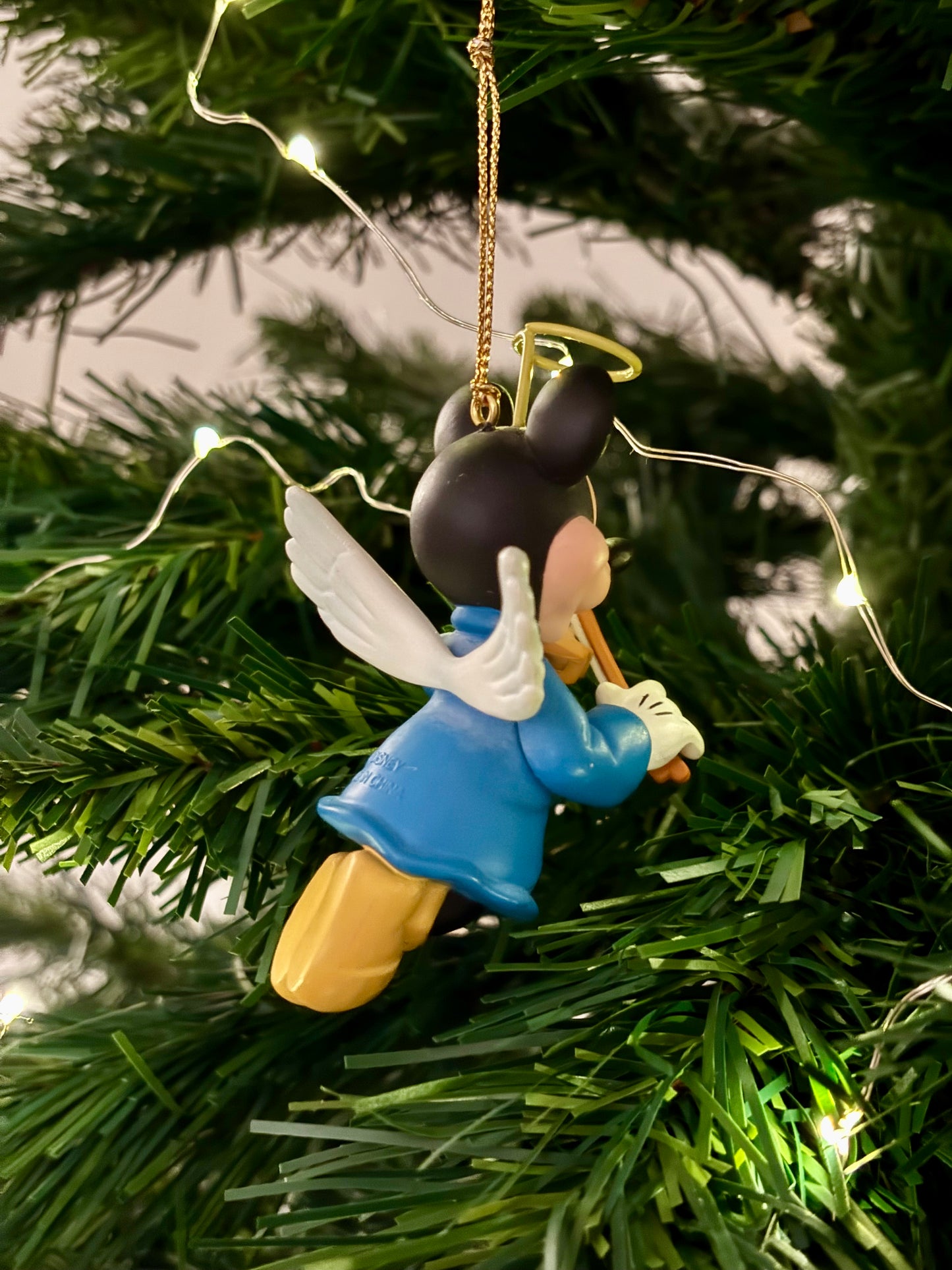 Angel Mickey Mouse Playing Violin Christmas Decoration