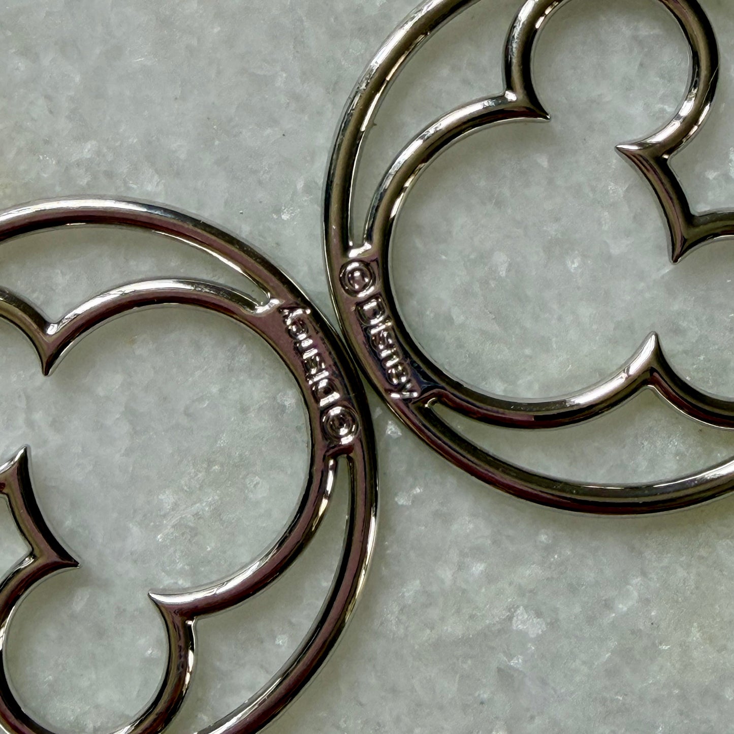 Silver Tone Mickey Mouse Silhouette Earrings