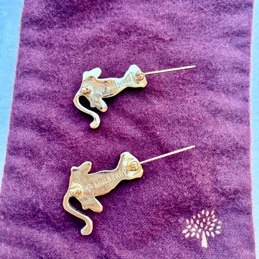 Set of 2 Mulberry Wild Cat Brooches Tiger and Leopard
