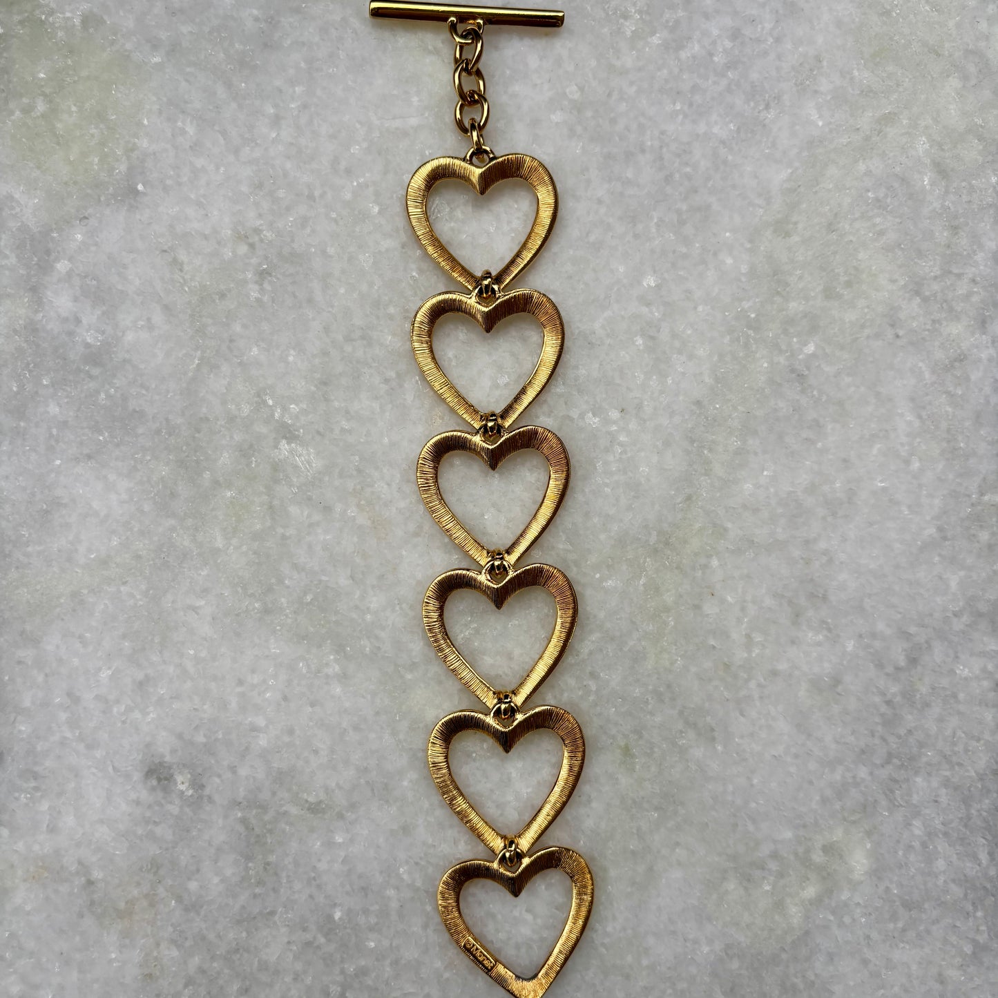 Monet Gold Plated Heart Link T-Bar Bracelet