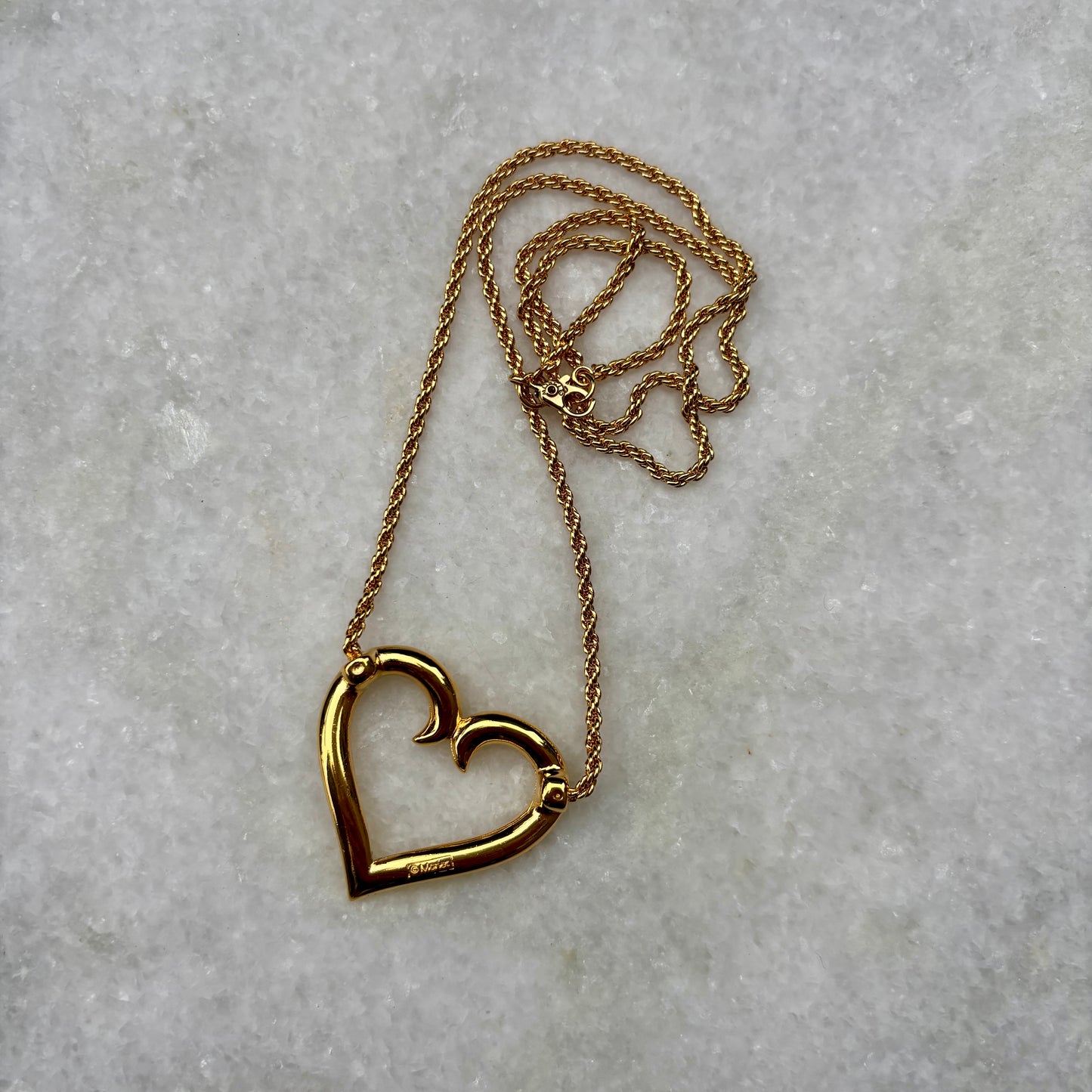 Monet Gold Plated Swirl Cursive Stylised Heart Necklace