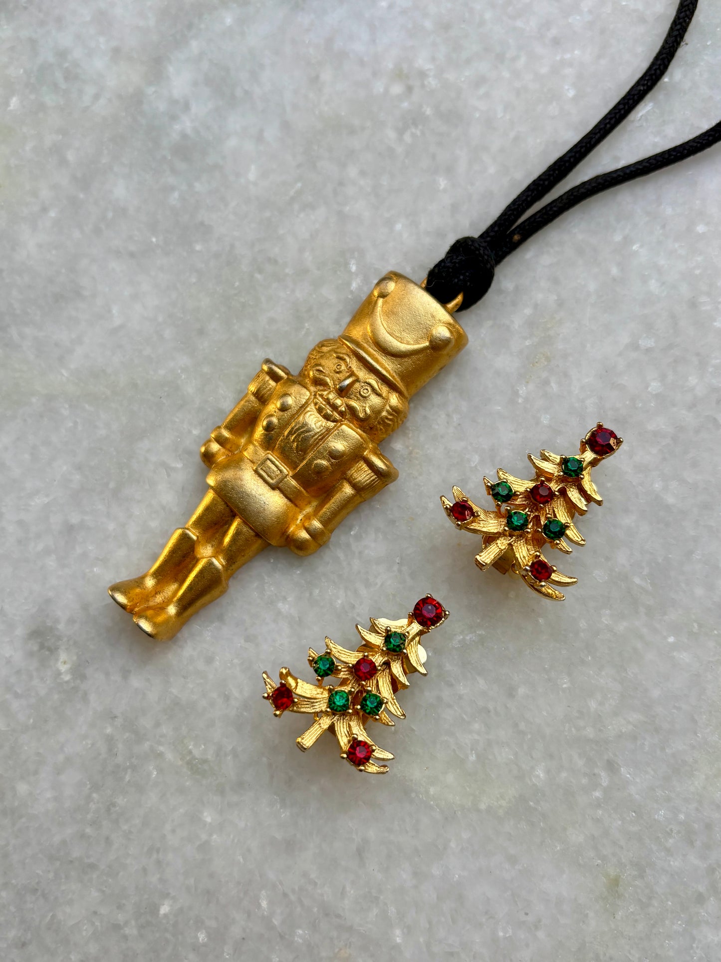 Gold Tone Nutcracker Soldier Pendant