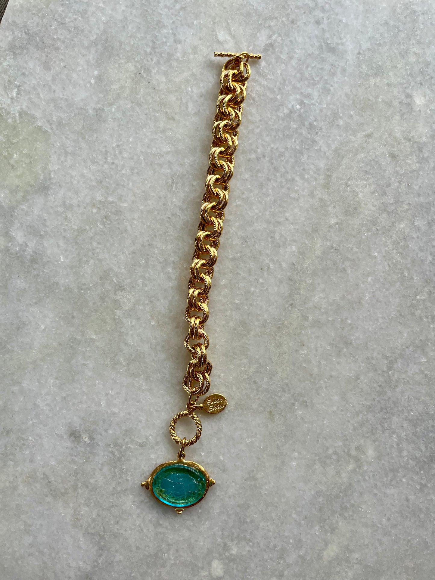 Susan Shaw Gold Plated Venetian Glass Bee Bracelet