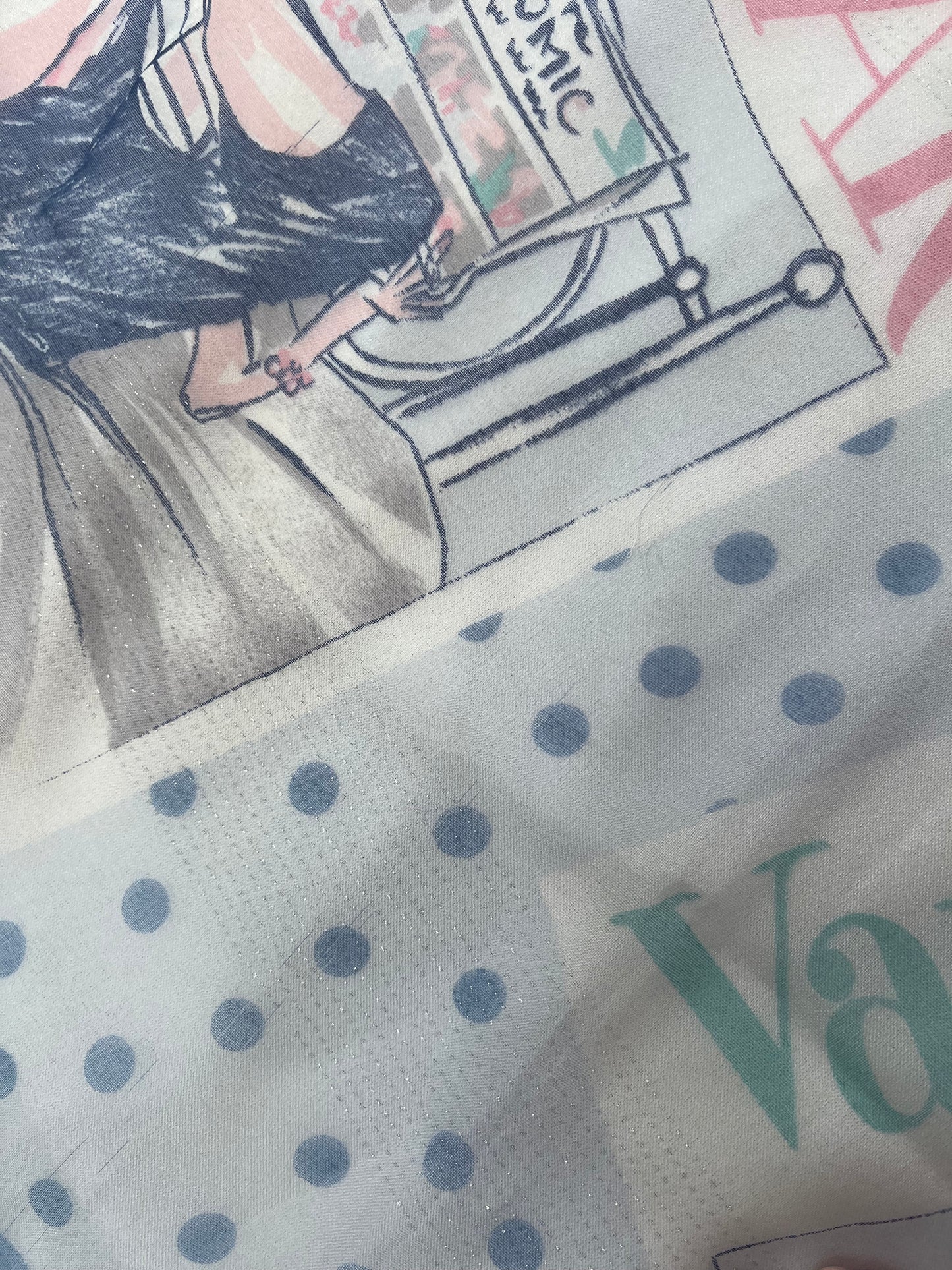 Rare 1960s Vintage Magazine Cover Print Chiffon Scarf