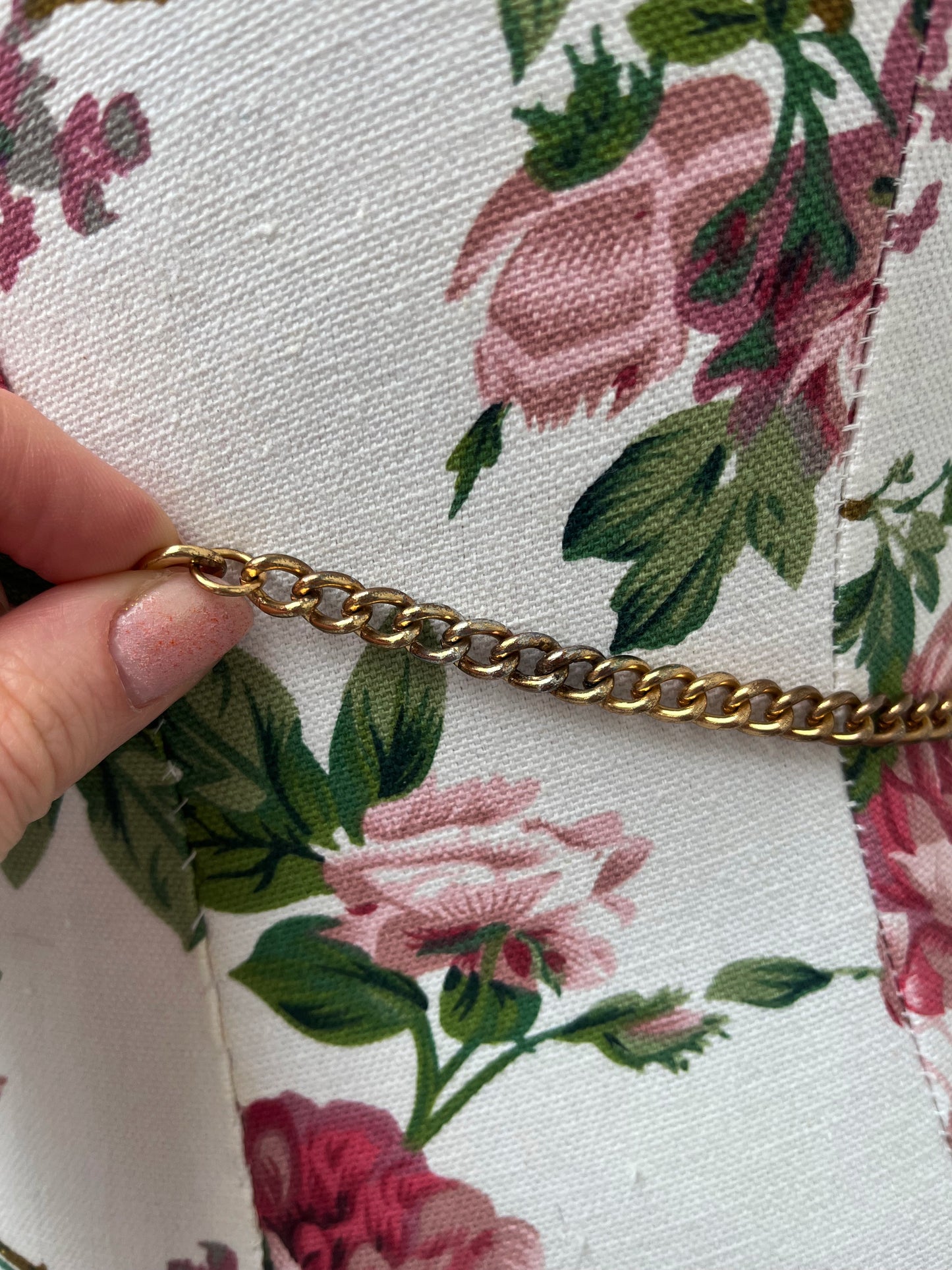 Kenneth Jay Lane Gold Plated Cross Charm Chain Belt