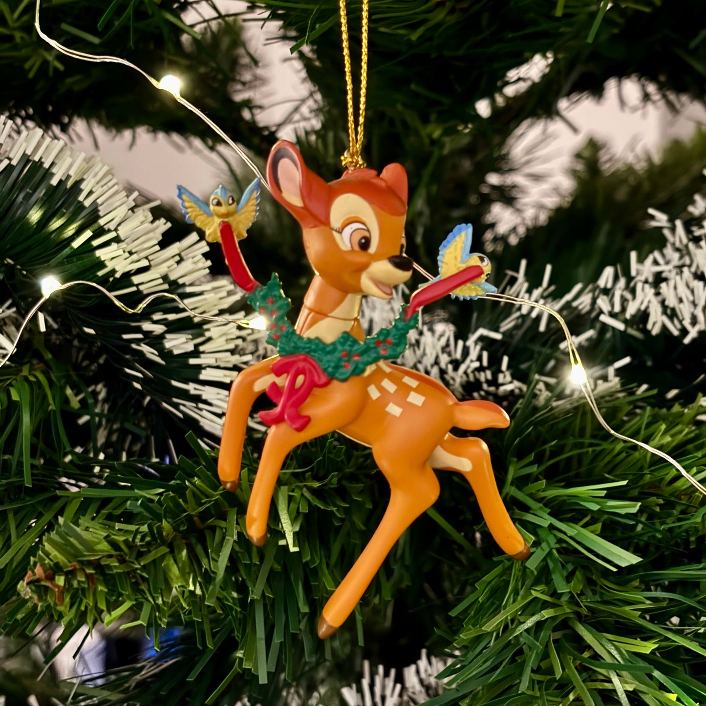 Bambi with Bluebird Garland Christmas Decoration