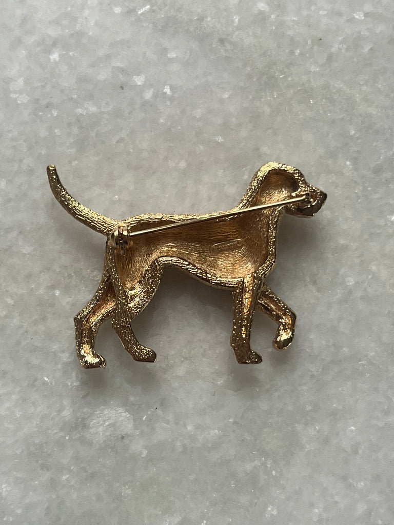 Burberry Gold Plated Labrador Dog Brooch