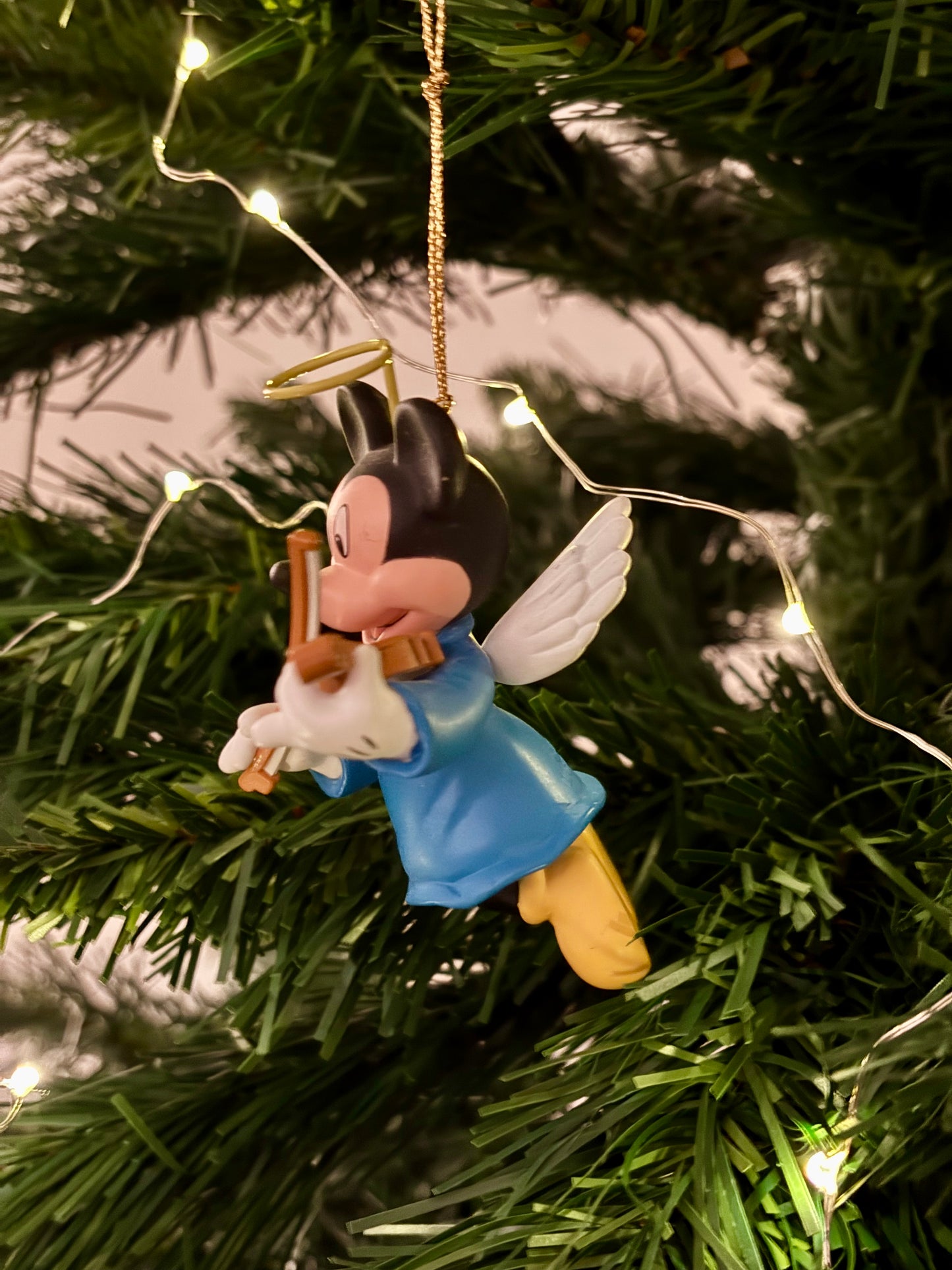 Angel Mickey Mouse Playing Violin Christmas Decoration