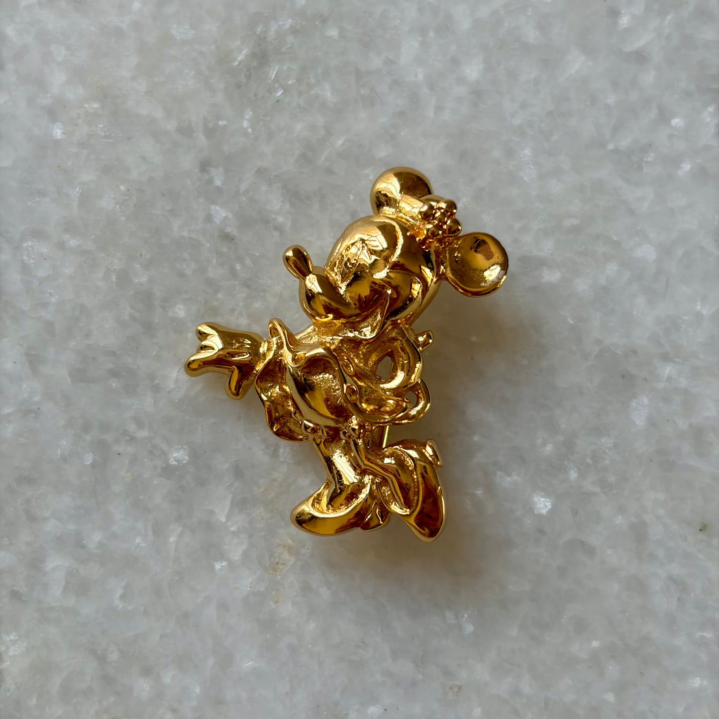 Vintage Minnie Mouse Gold Plated Small Brooch