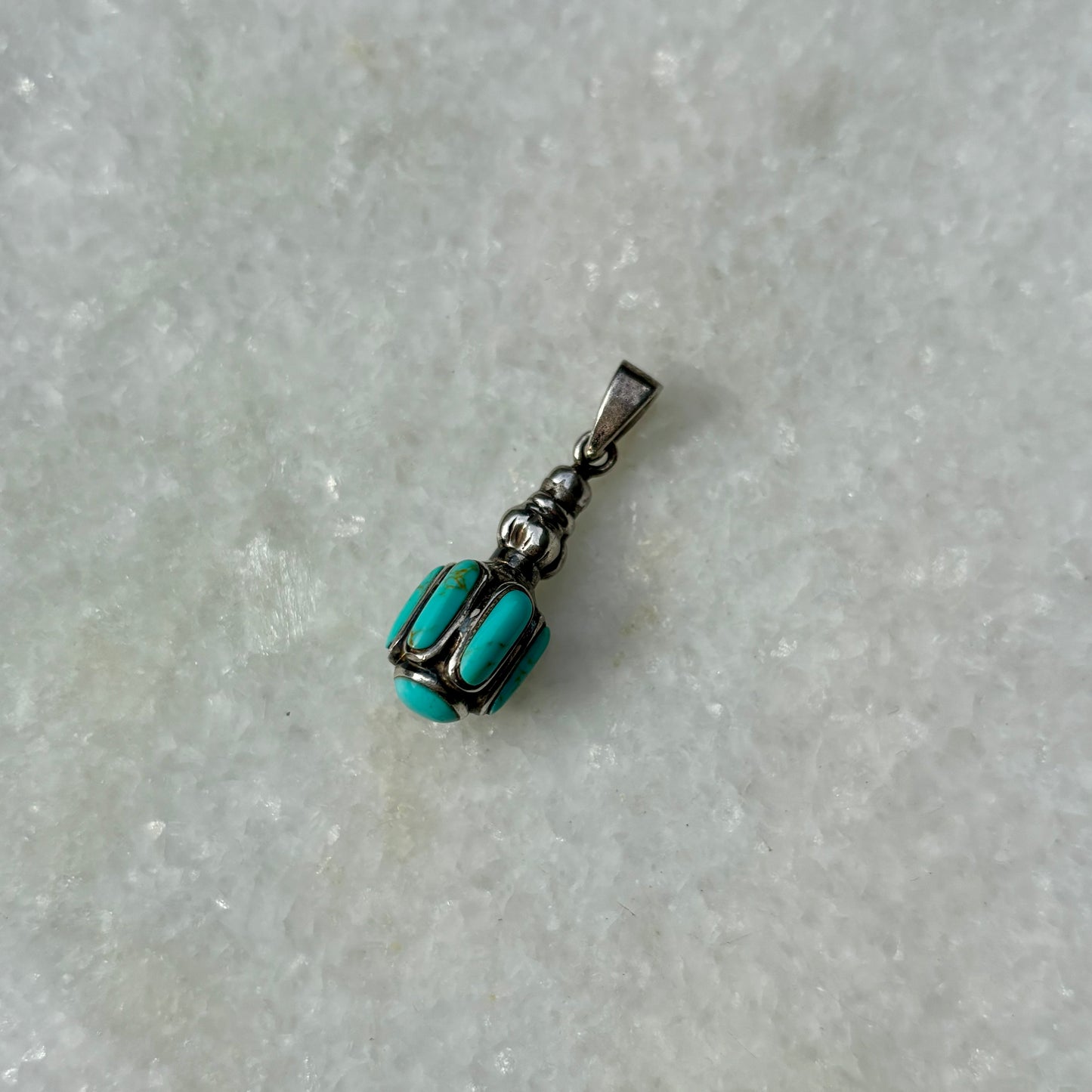 925 Sterling Silver Faux Turquoise Baton American Indian Jewellery