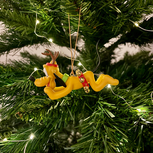 Pluto with Reindeer Antlers Christmas Decoration