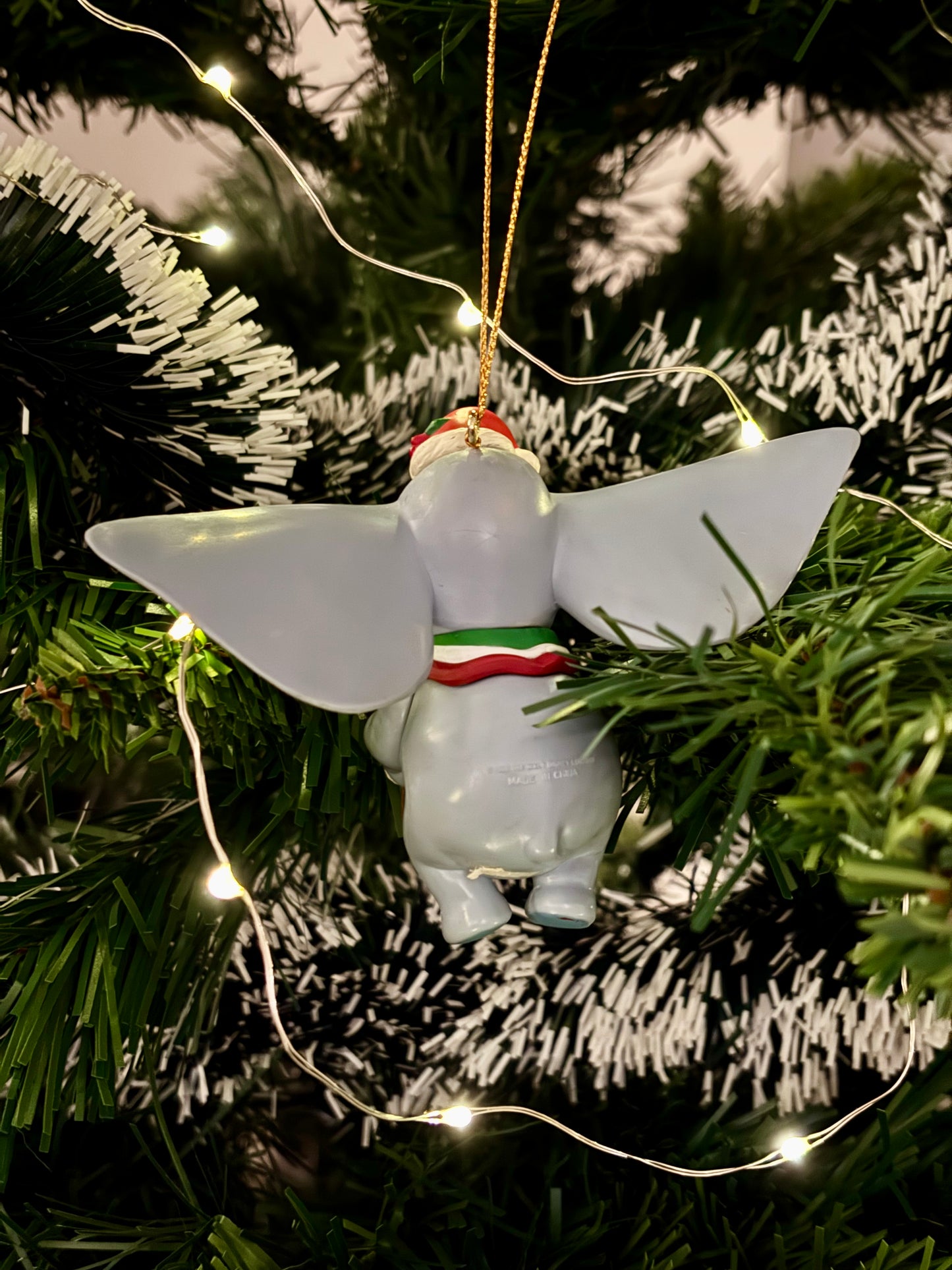 Dumbo with Candy Cane and Present Christmas Decoration