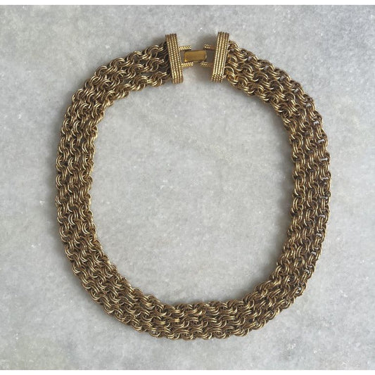 Monet Gold Plated Triple Strand Chain Necklace