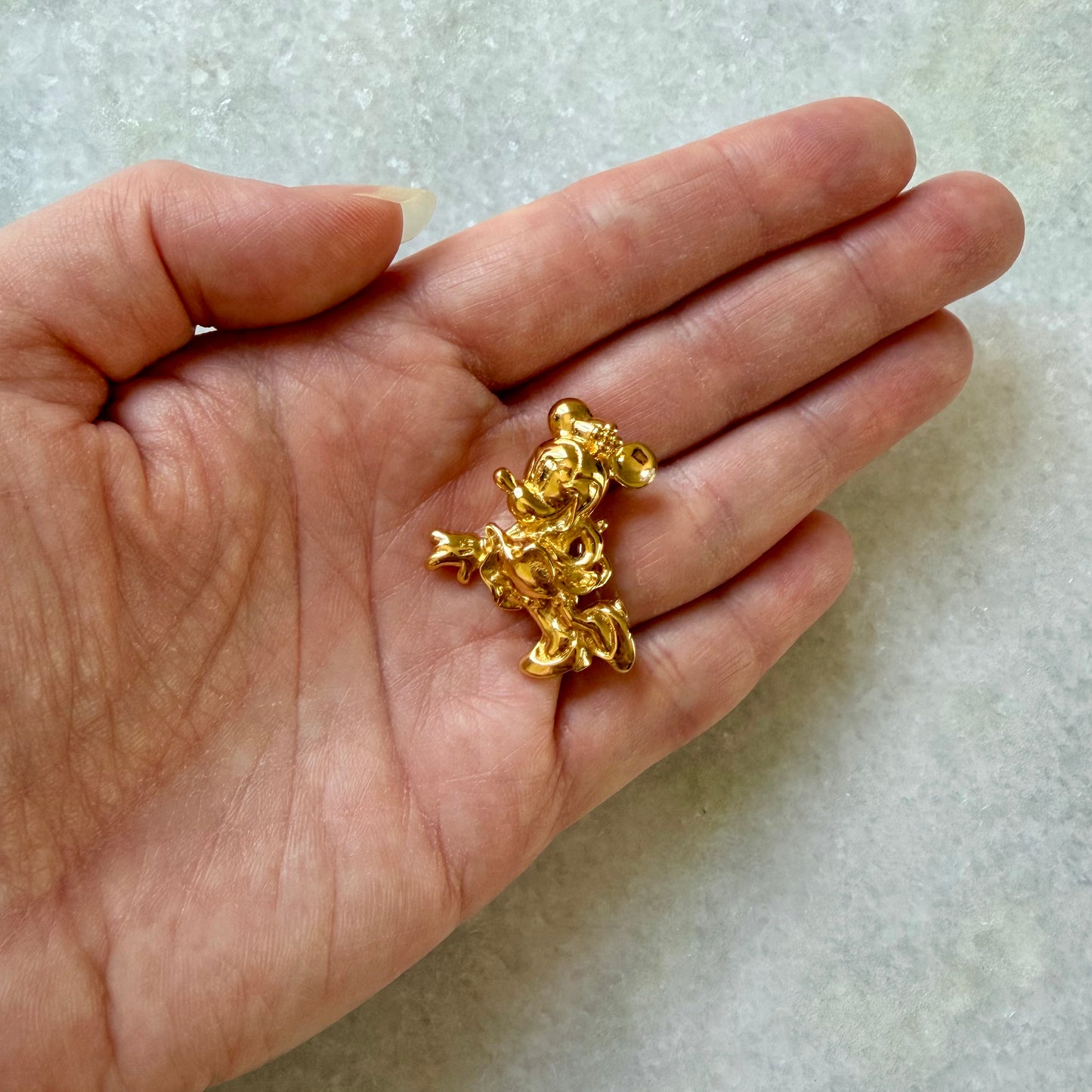 Vintage Minnie Mouse Gold Plated Small Brooch