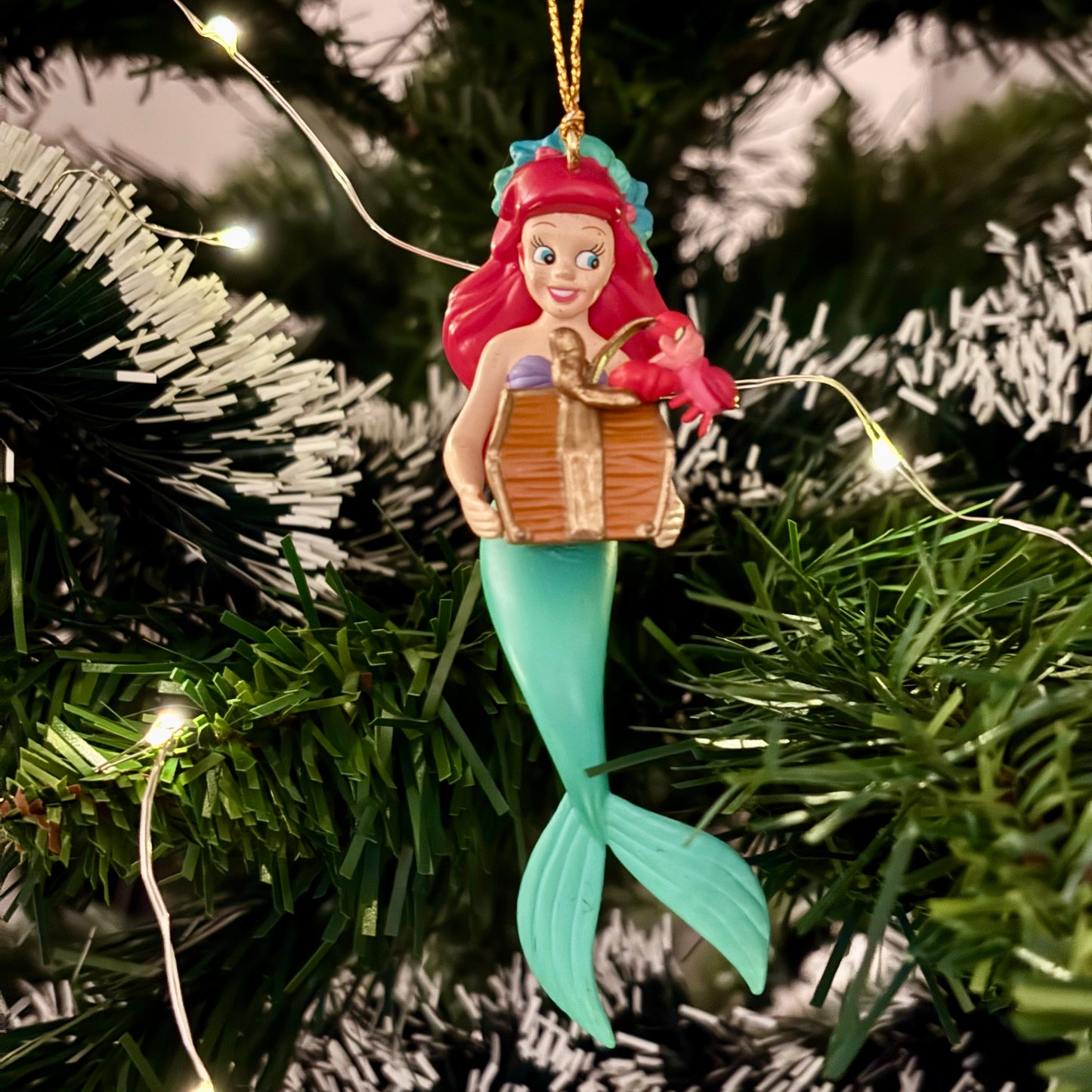 The Little Mermaid Ariel with Treasure Chest Christmas Decoration