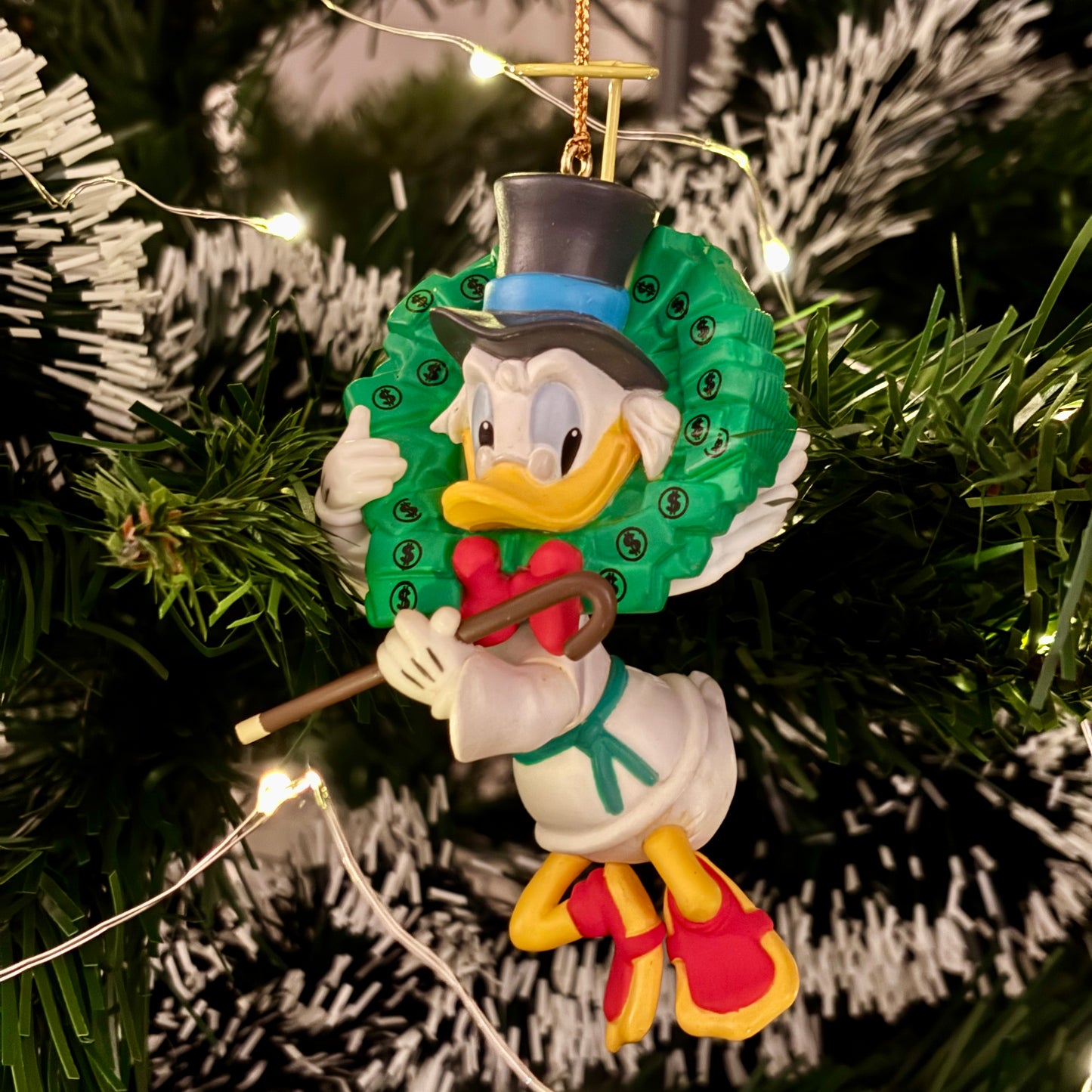Scrooge McDuck with Money Wreath Angel Christmas Decoration
