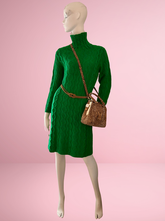 Vintage Handmade Knitted Cable Knit Jumper Dress