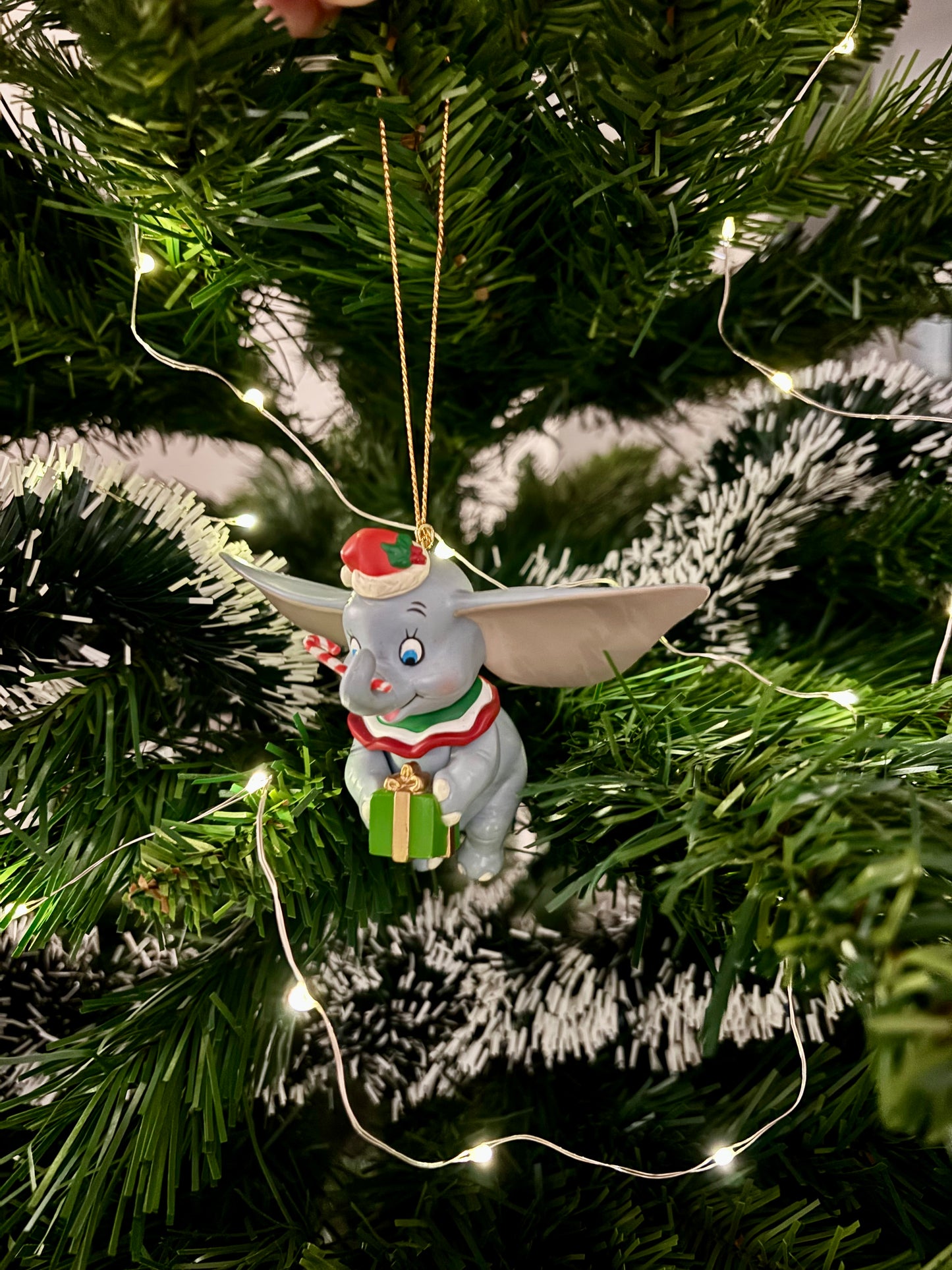 Dumbo with Candy Cane and Present Christmas Decoration