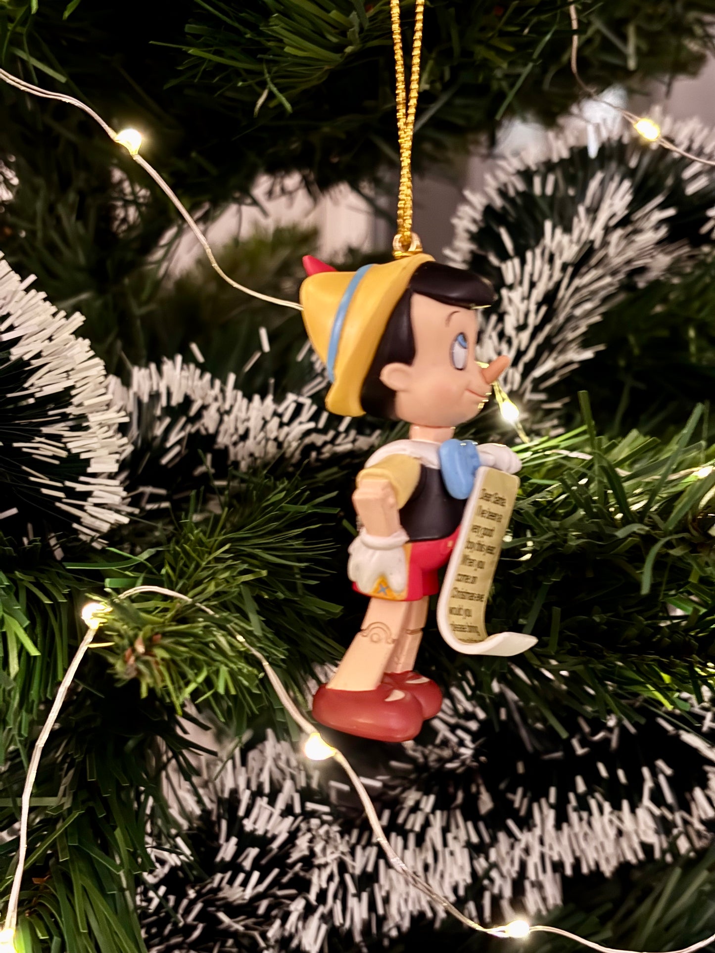 Pinocchio with Letter Christmas Decoration