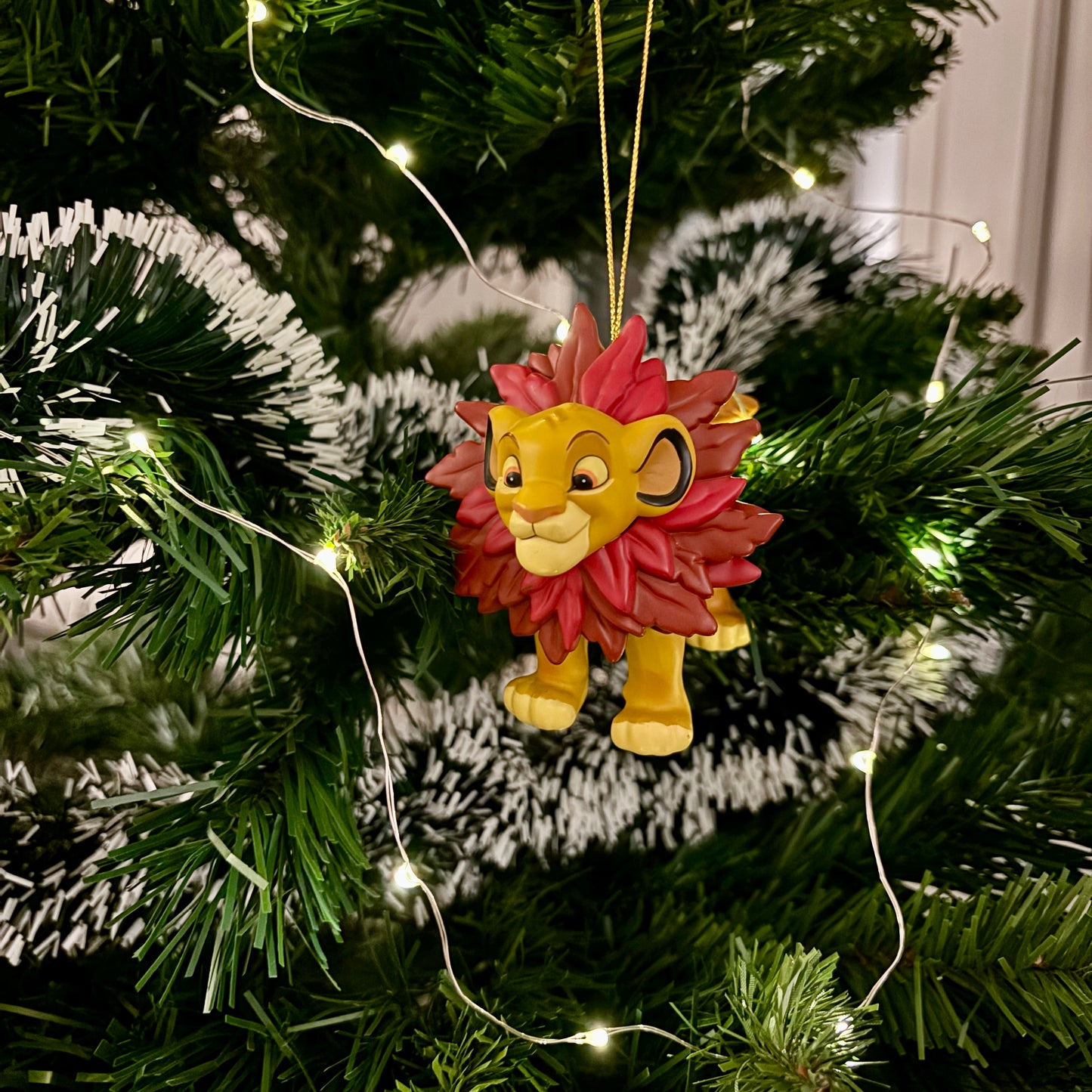 Simba with Red Leaf Mane Christmas Decoration