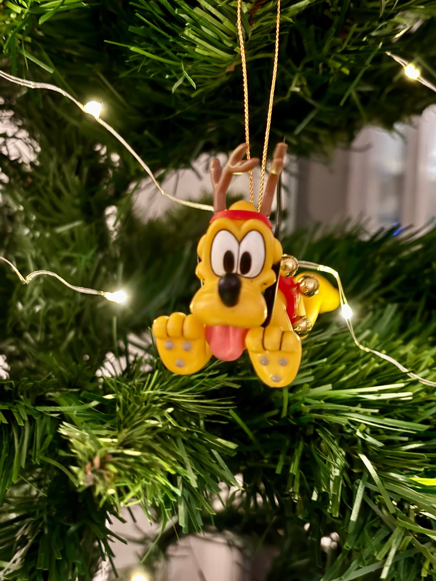 Pluto with Reindeer Antlers Christmas Decoration