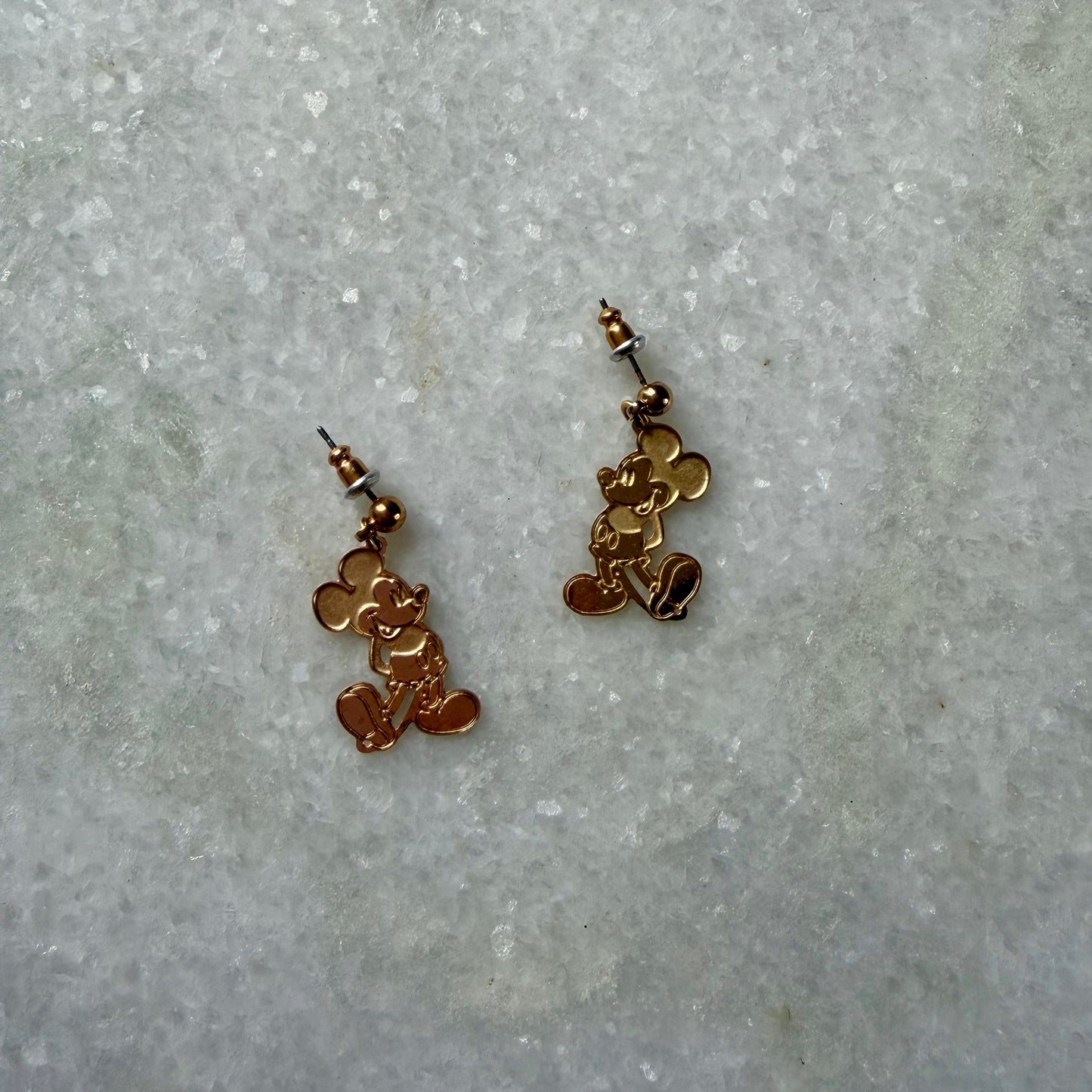Vintage Disney Designs Gold Plated Mickey Mouse Earrings