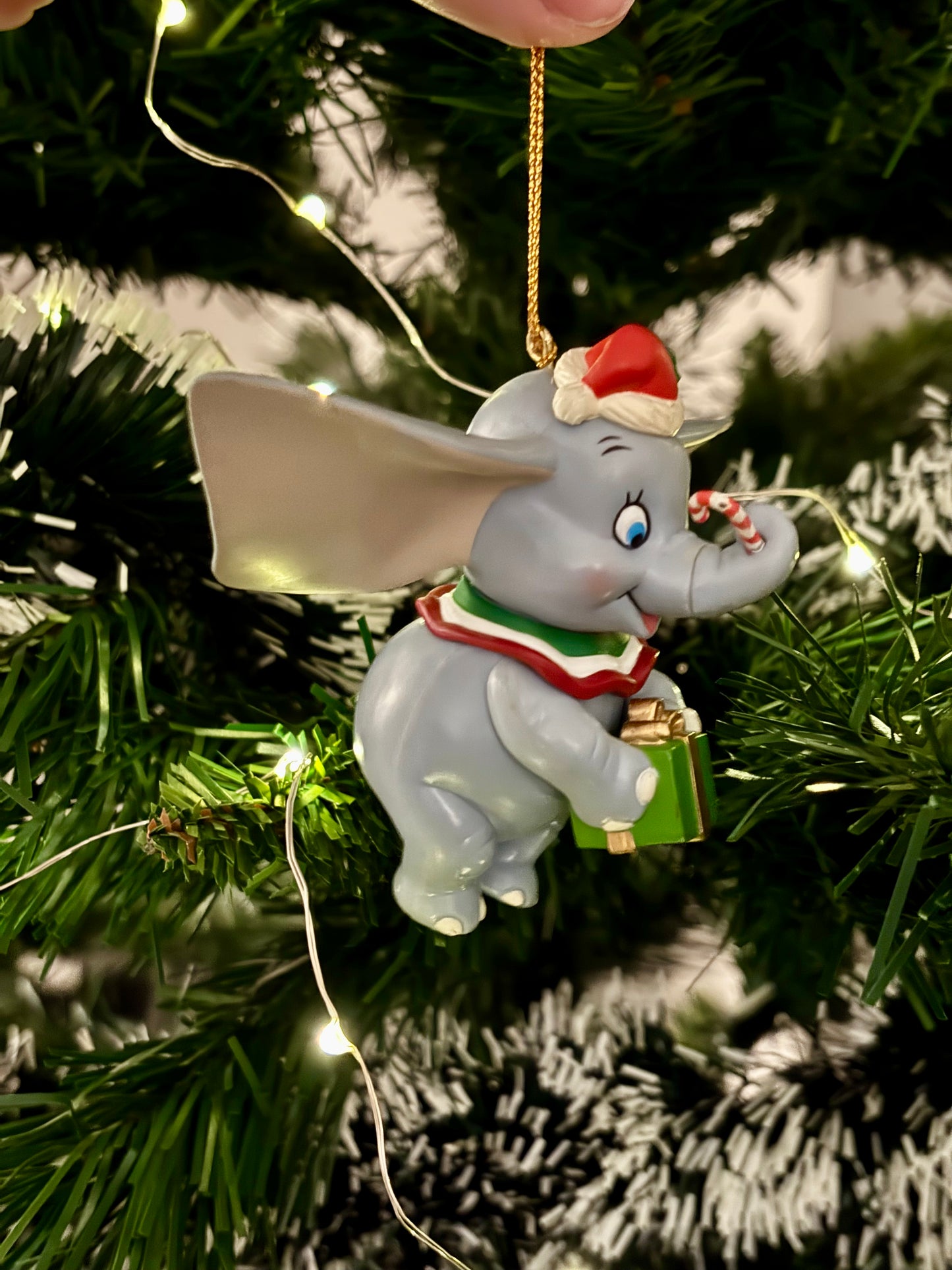 Dumbo with Candy Cane and Present Christmas Decoration