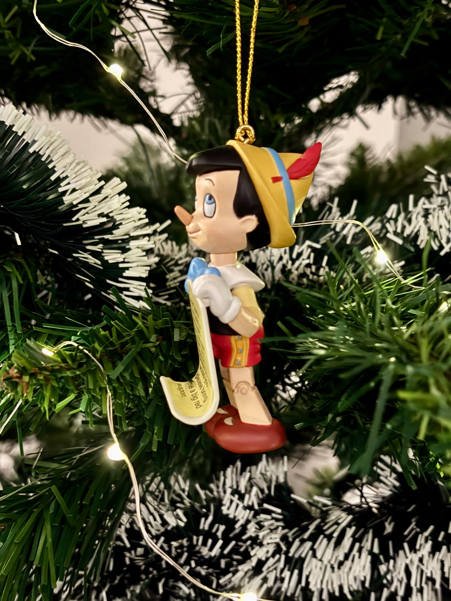 Pinocchio with Letter Christmas Decoration